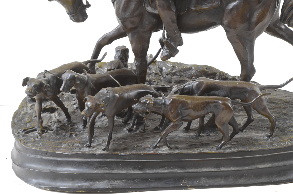 Large Bronze of Napoleon Hunting after P.J. Mene