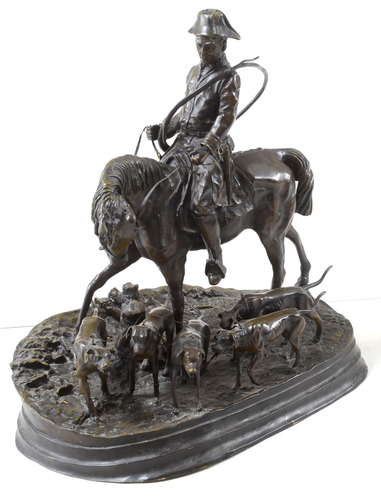 Large Bronze of Napoleon Hunting after P.J. Mene