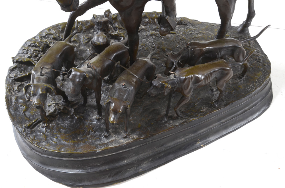Large Bronze of Napoleon Hunting after P.J. Mene