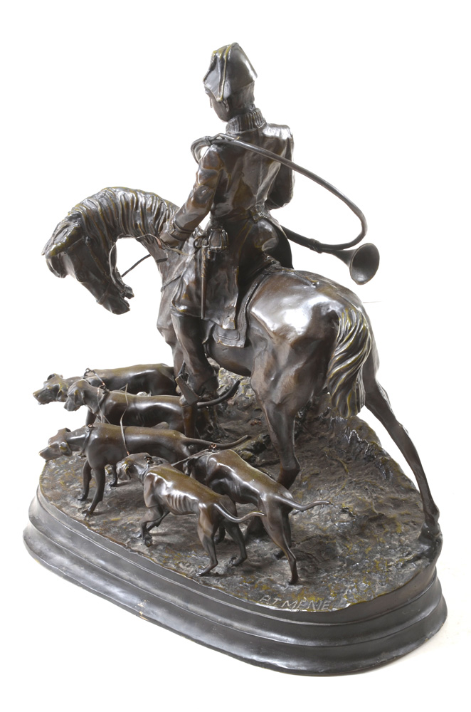 Large Bronze of Napoleon Hunting after P.J. Mene