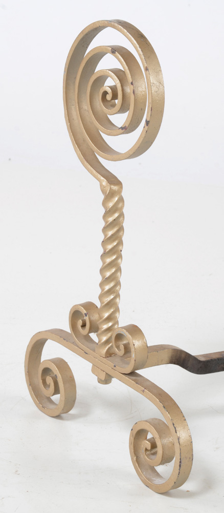 Victorian Aesthetic Style Wrought Iron Andirons