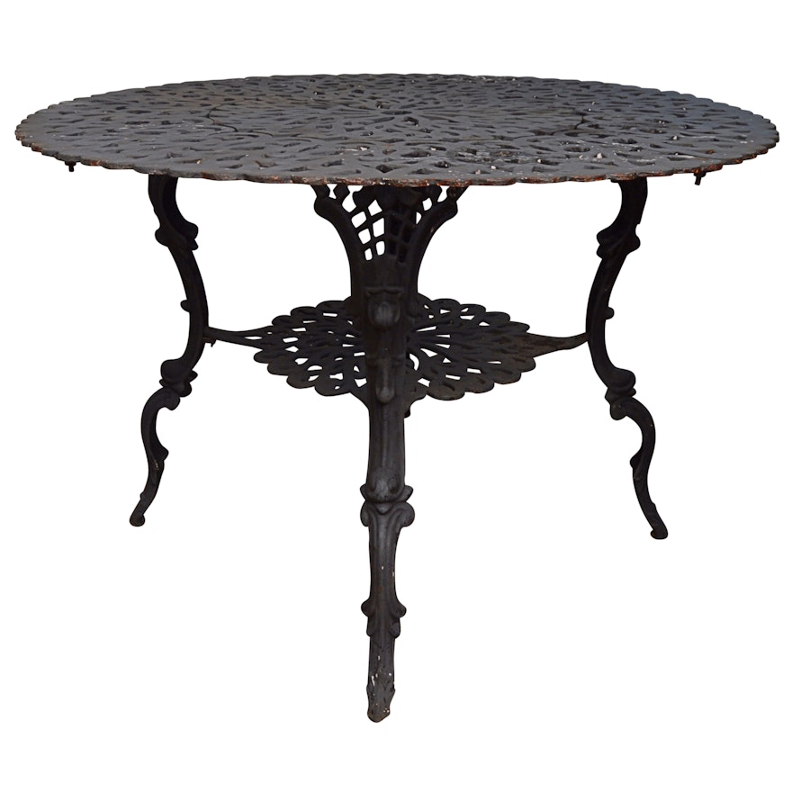 Iron Garden Table with Pierced Top