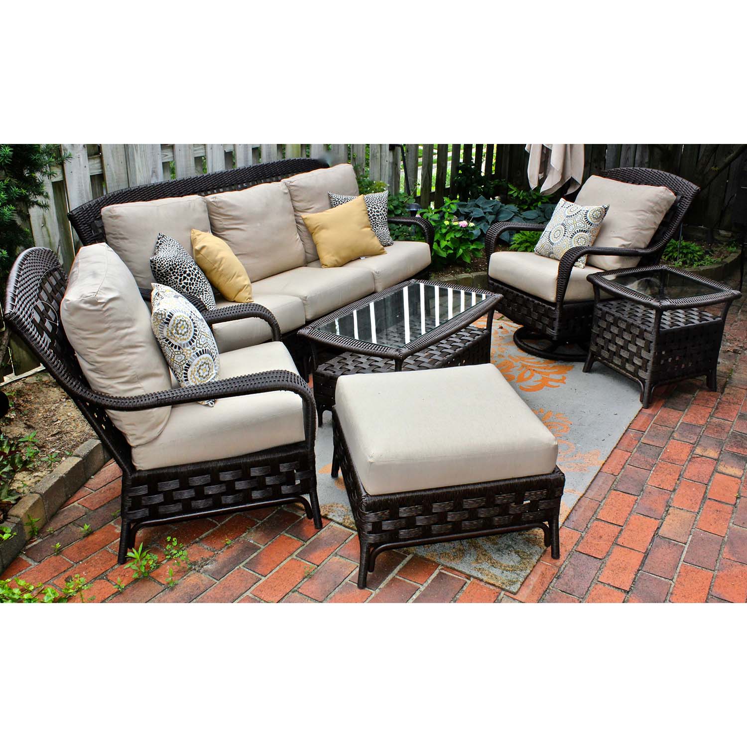 Sunbrella Outdoor All-Weather "Wicker" Patio Furniture Set