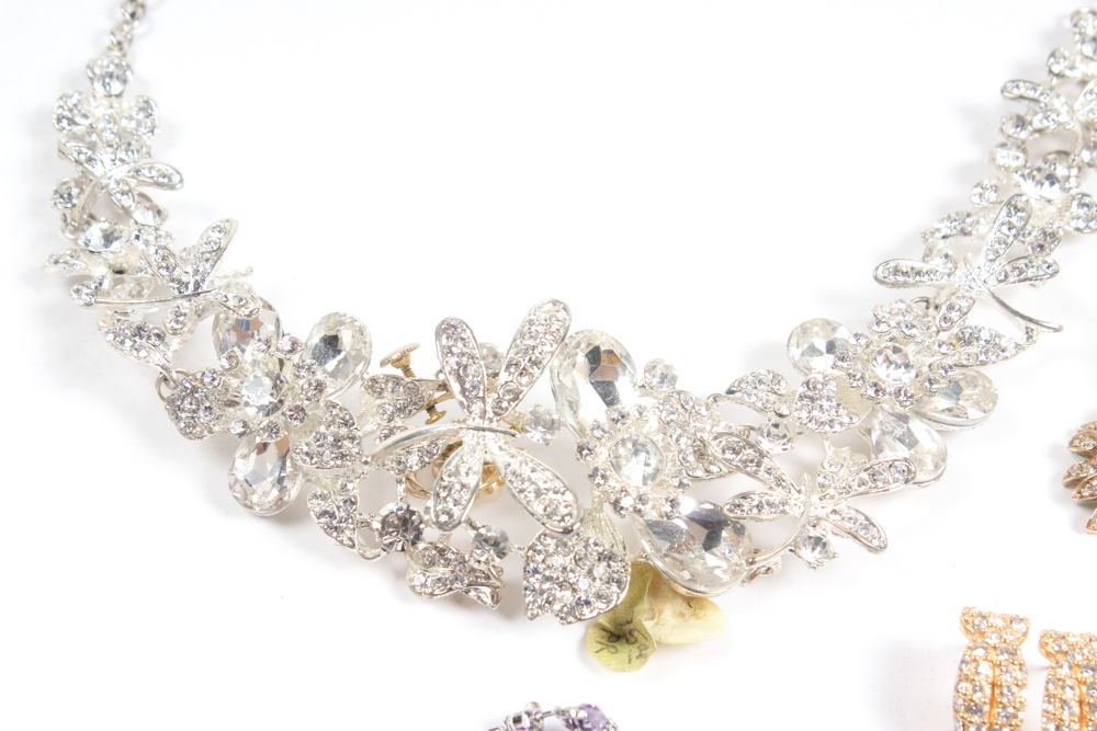 Multi-Colored Rhinestone Accented Costume Jewelry