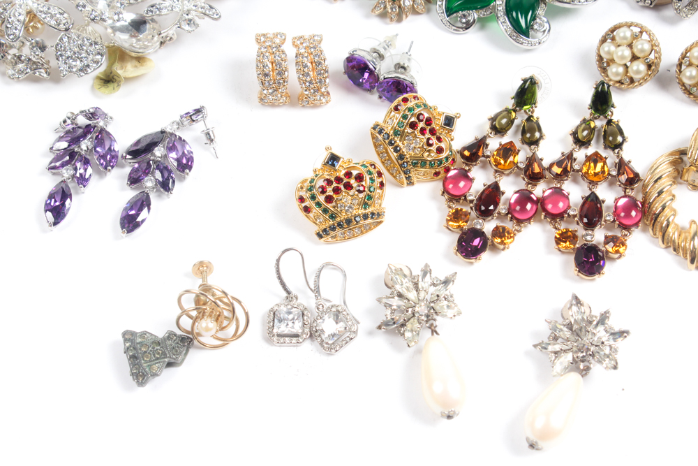 Multi-Colored Rhinestone Accented Costume Jewelry