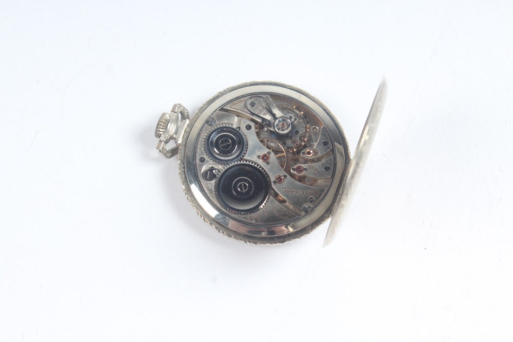 Antique Hallmark 14K White Gold Filled Pocket Watch