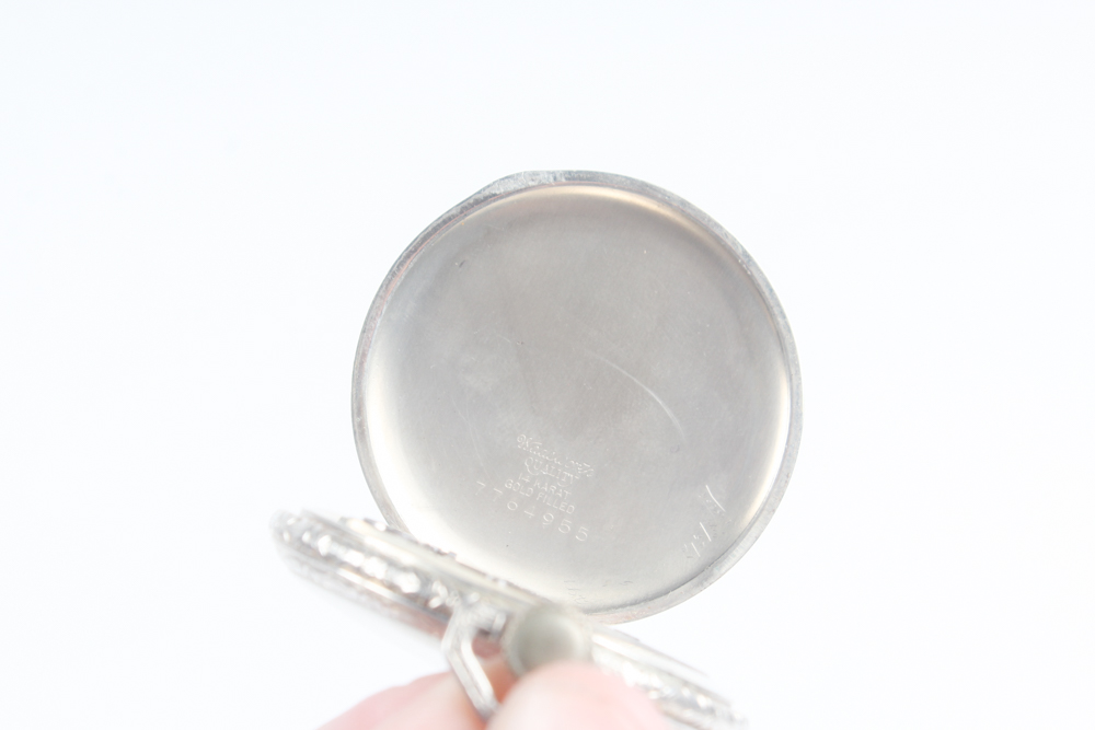 Antique Hallmark 14K White Gold Filled Pocket Watch