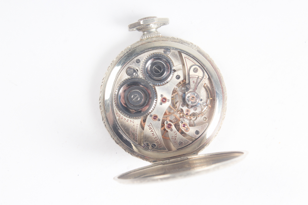 Antique Hallmark 14K White Gold Filled Pocket Watch