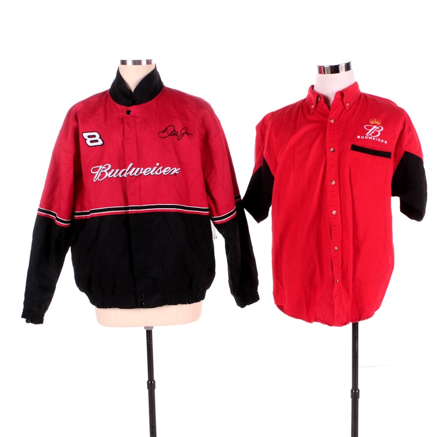 Dale Earnhardt Jr. Budweiser Jacket and Short Sleeve Button-Down Shirt