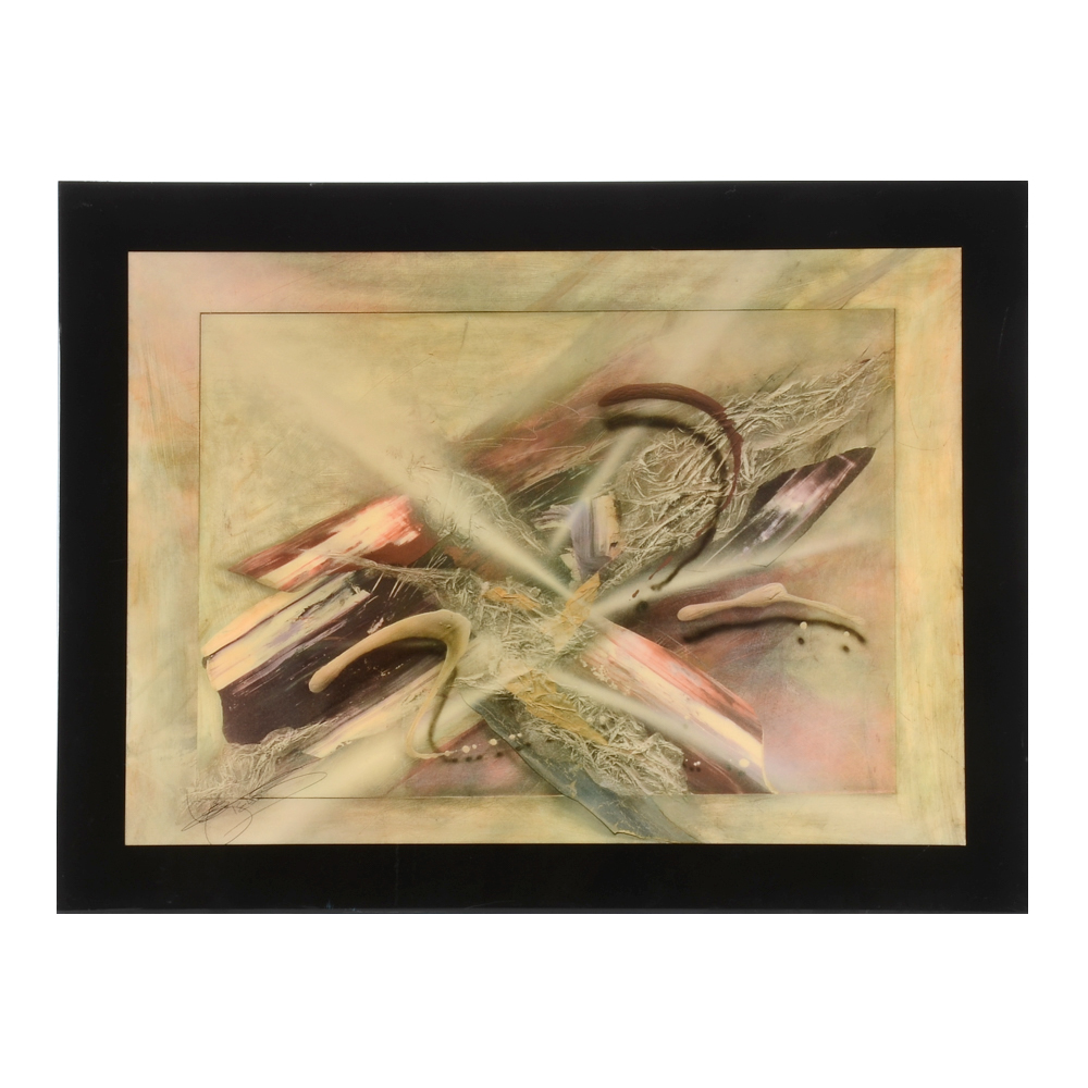 Absract Offset Lithograph on Resin-Coated Panel