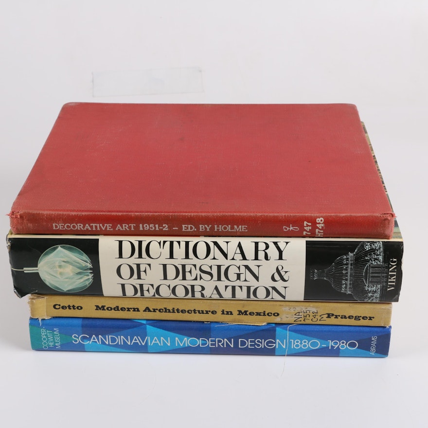 Four Design Art Books Including "Dictionary of Design & Decoration"