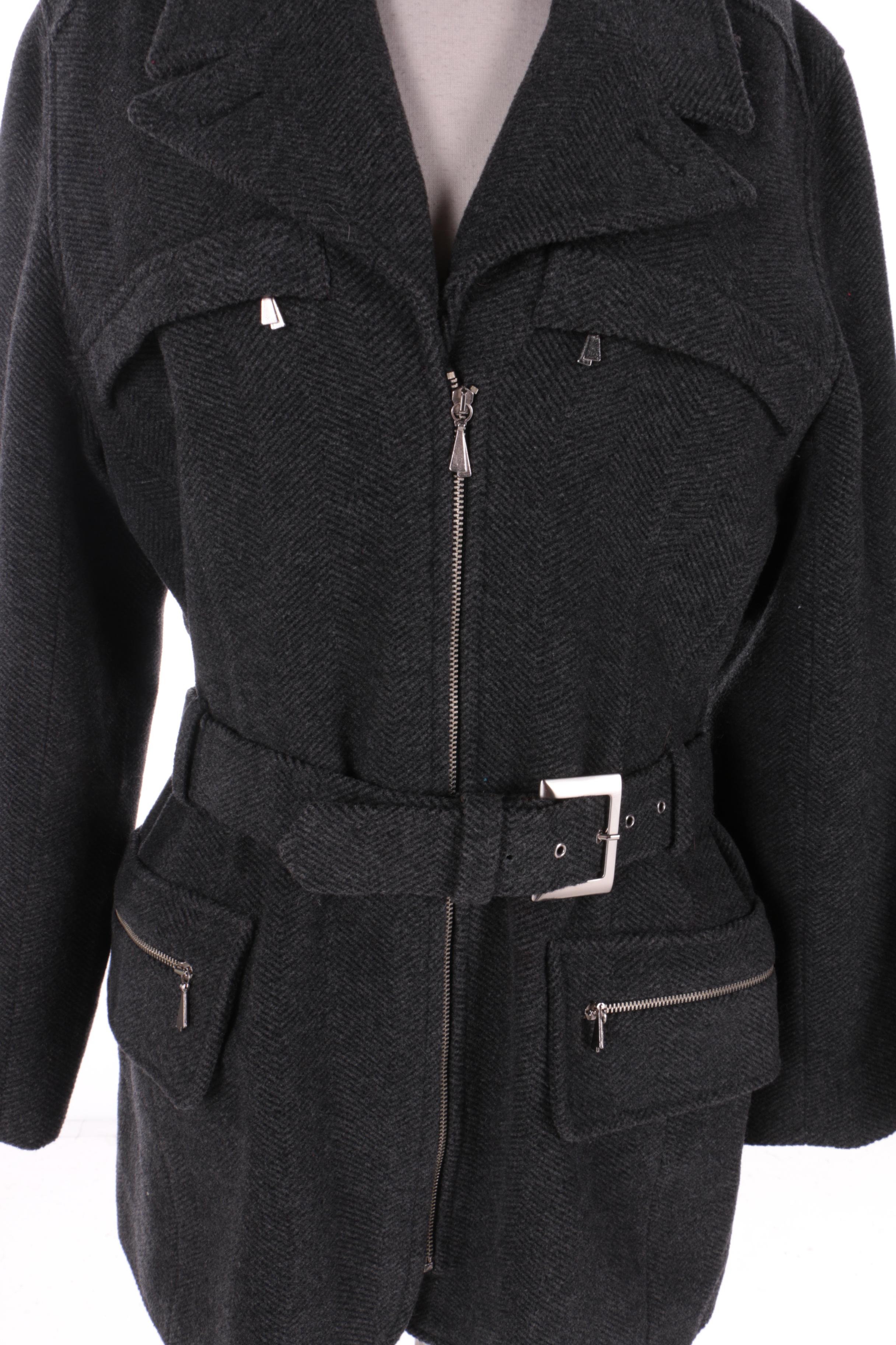 Women's Ivoire de Laurence of Paris Grey Coat and Robert Leonard Patterned Coat