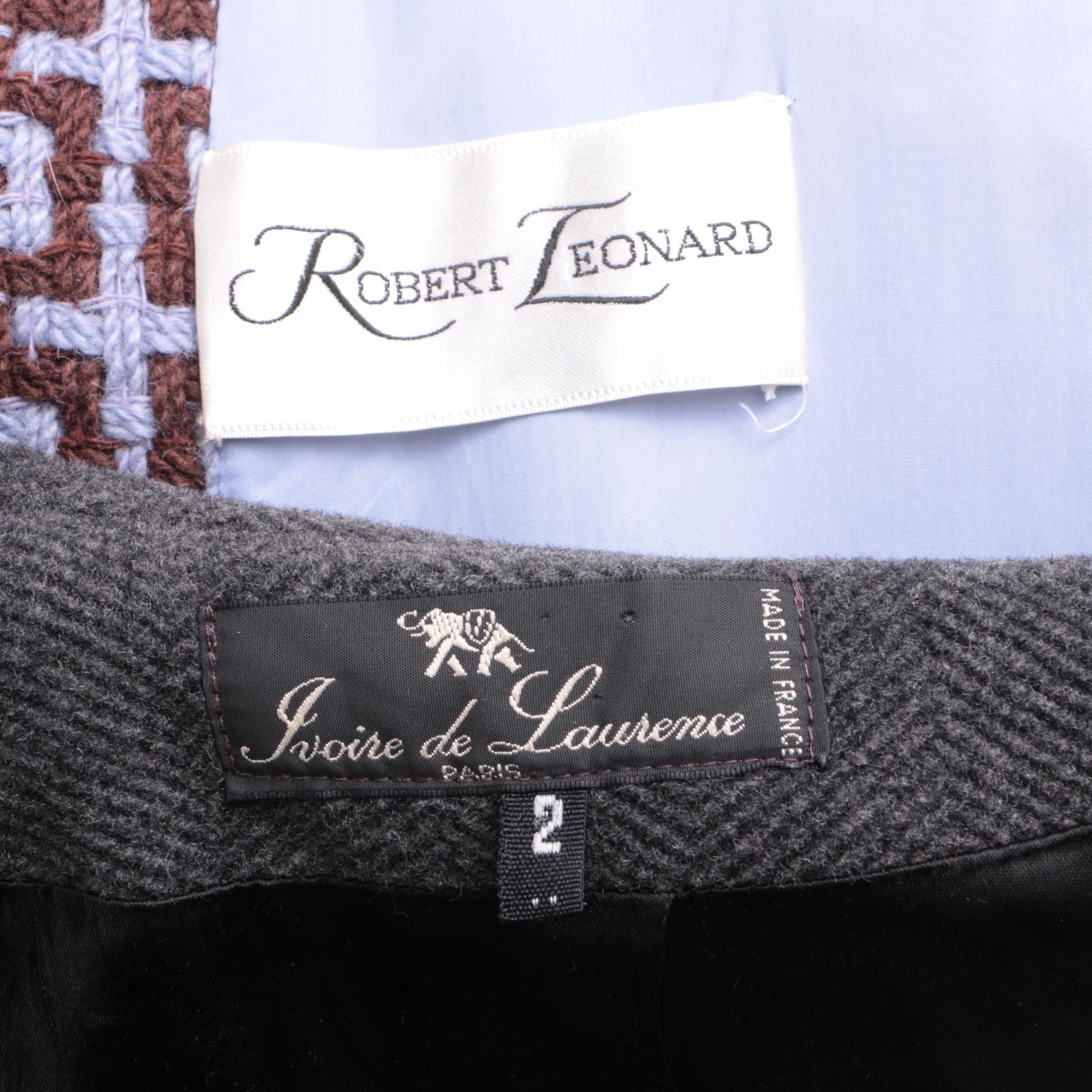 Women's Ivoire de Laurence of Paris Grey Coat and Robert Leonard Patterned Coat