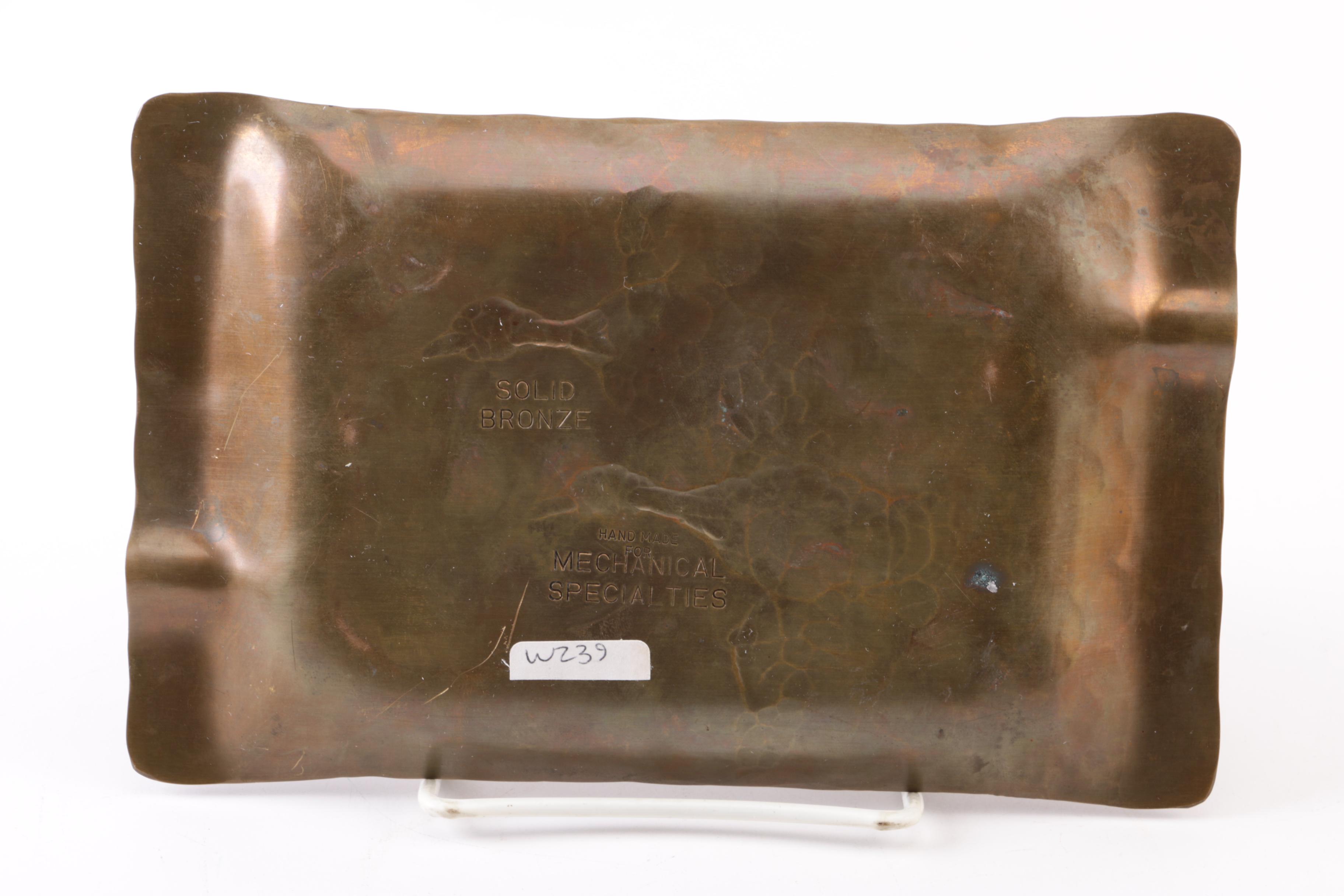 Wendell August Forge Copper-Finished Bronze Ash Receivers with Repoussé Geese