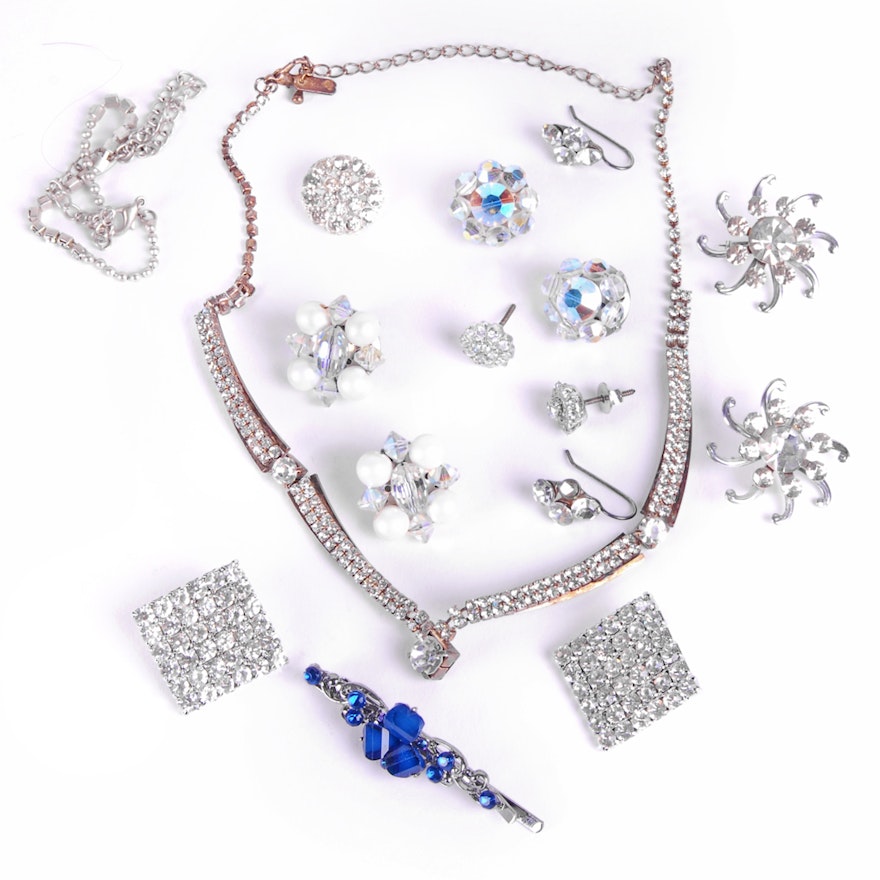 Sparkling Costume Jewelry  Featuring Rhinestones