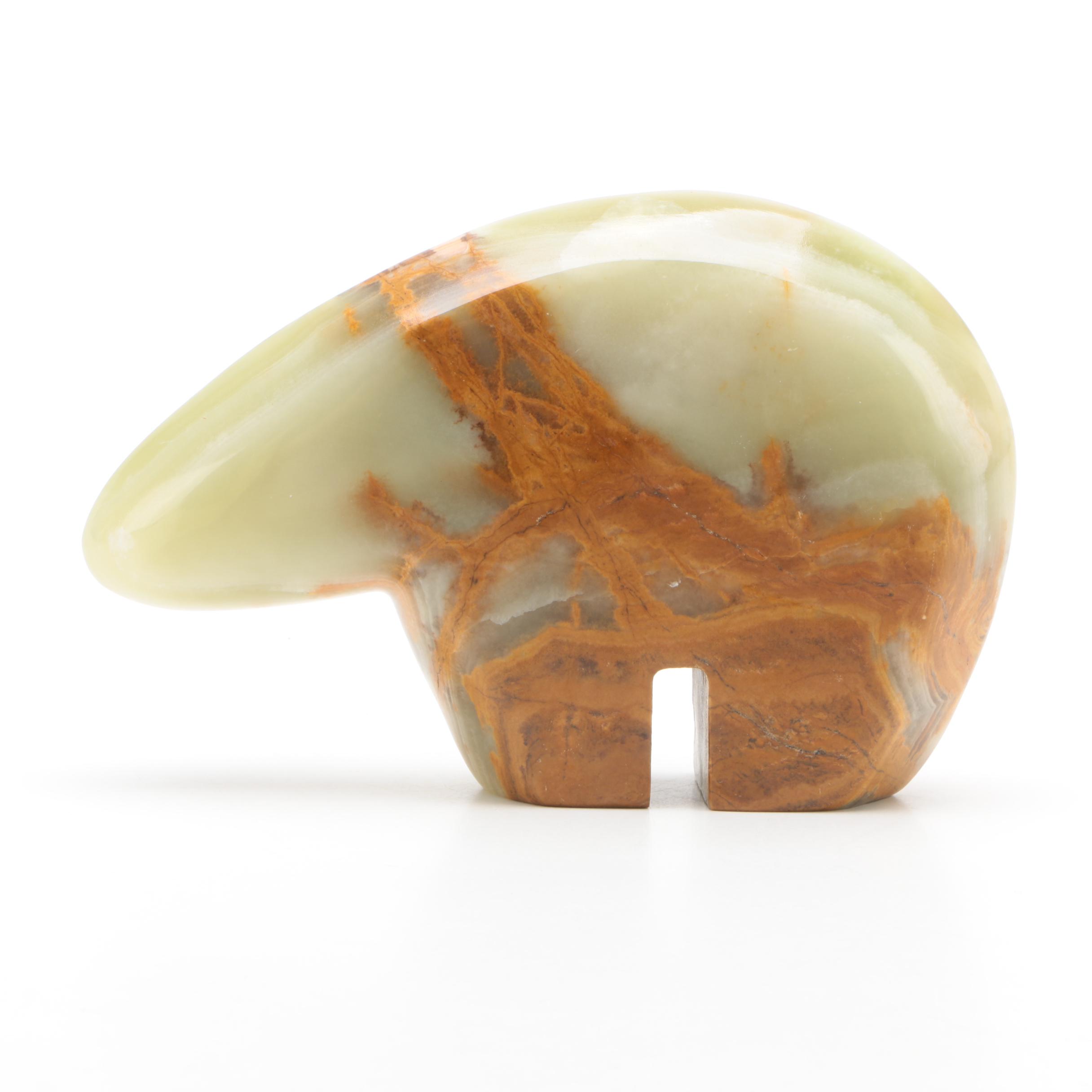 Banded Calcite Bear Figurine