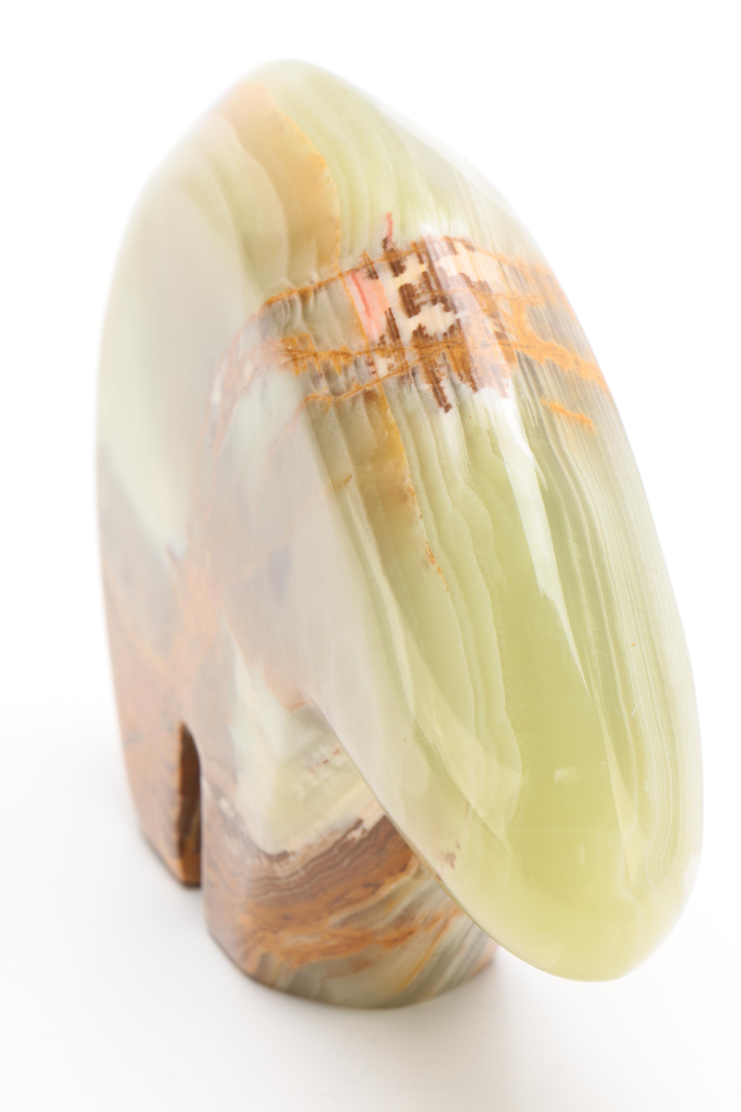 Banded Calcite Bear Figurine