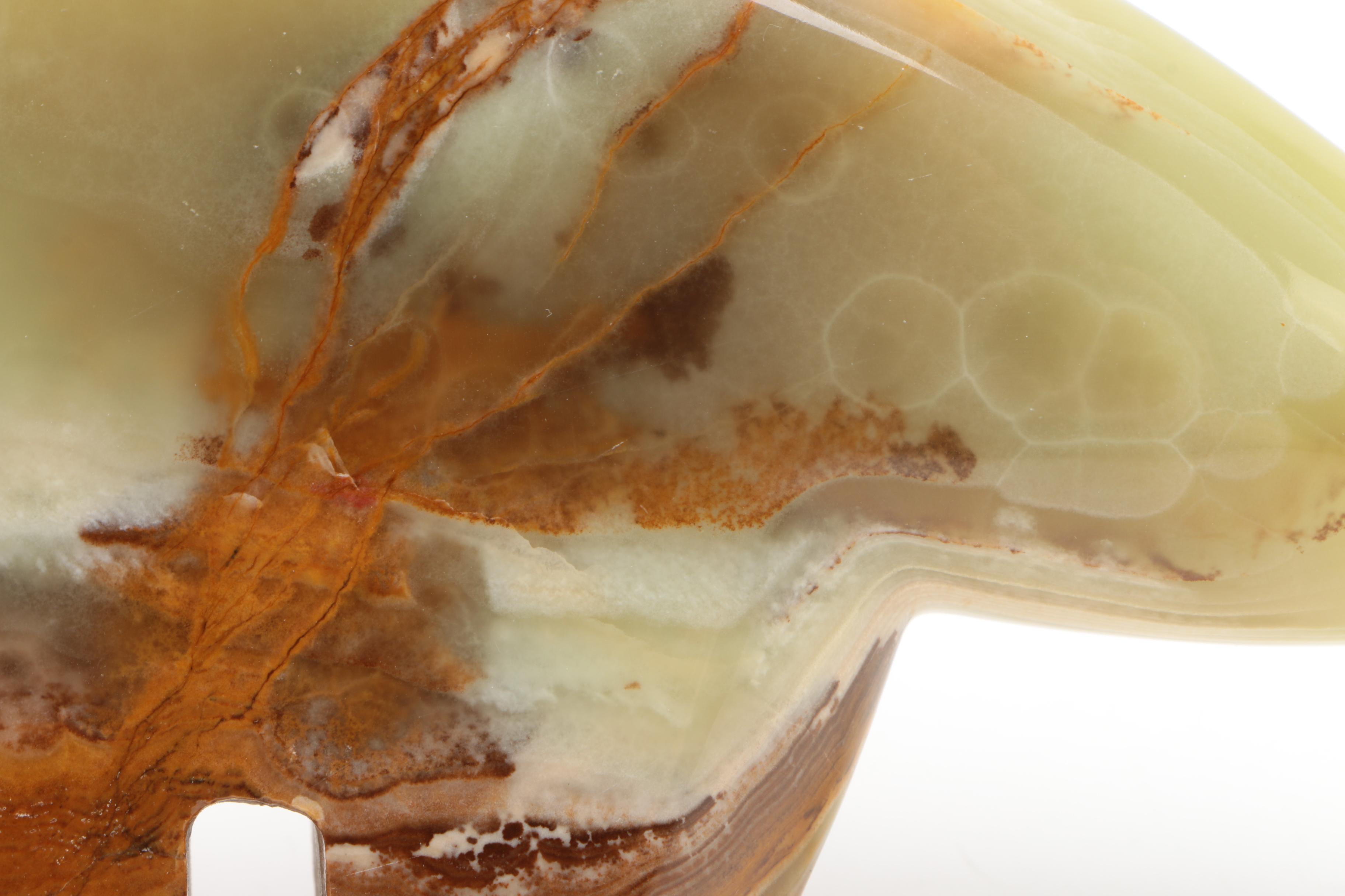 Banded Calcite Bear Figurine