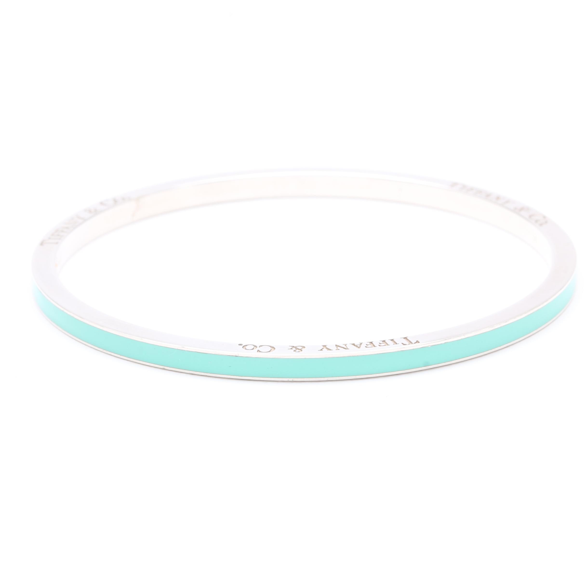 Tiffany & Co. Sterling Silver and Enamel Bangle Bracelet