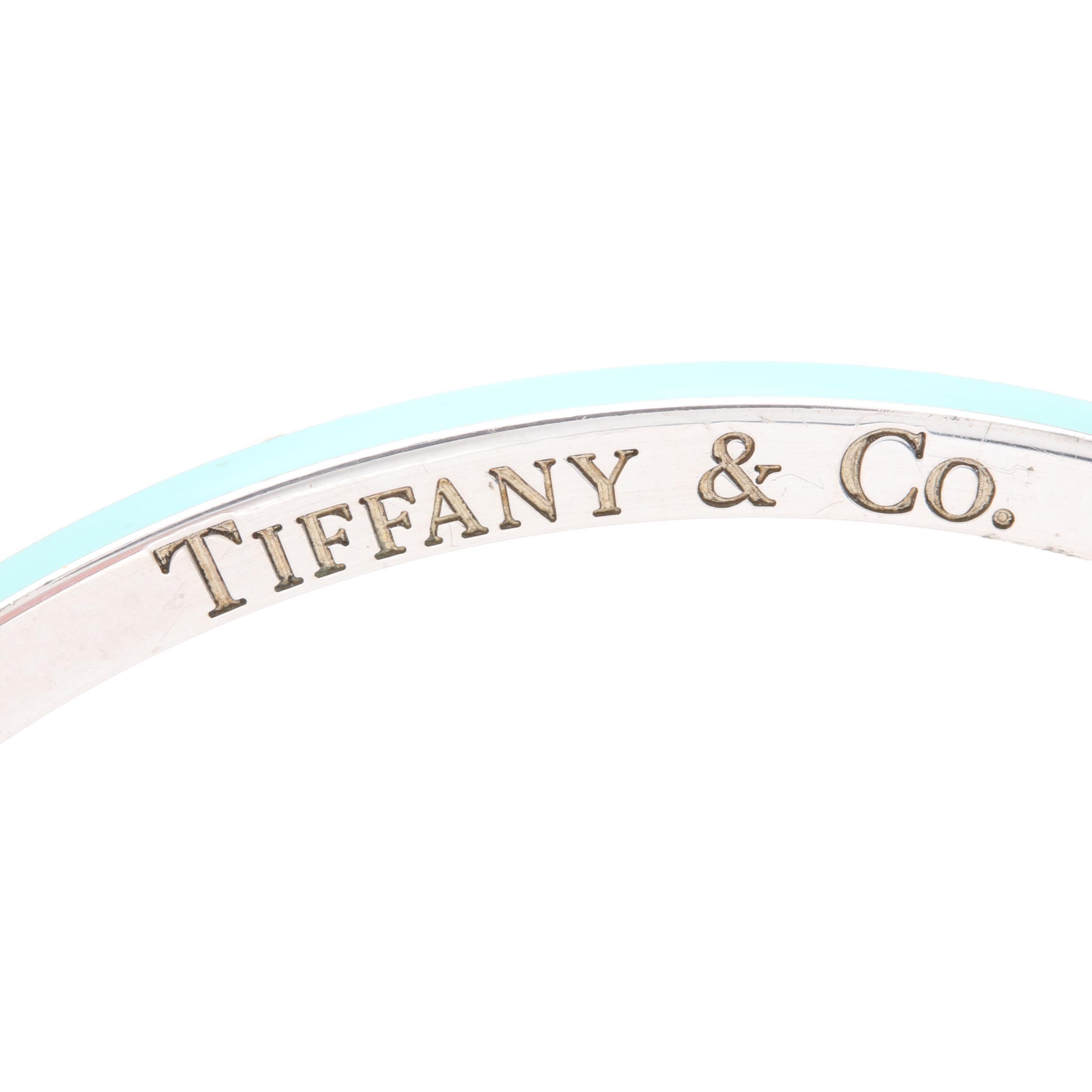 Tiffany & Co. Sterling Silver and Enamel Bangle Bracelet