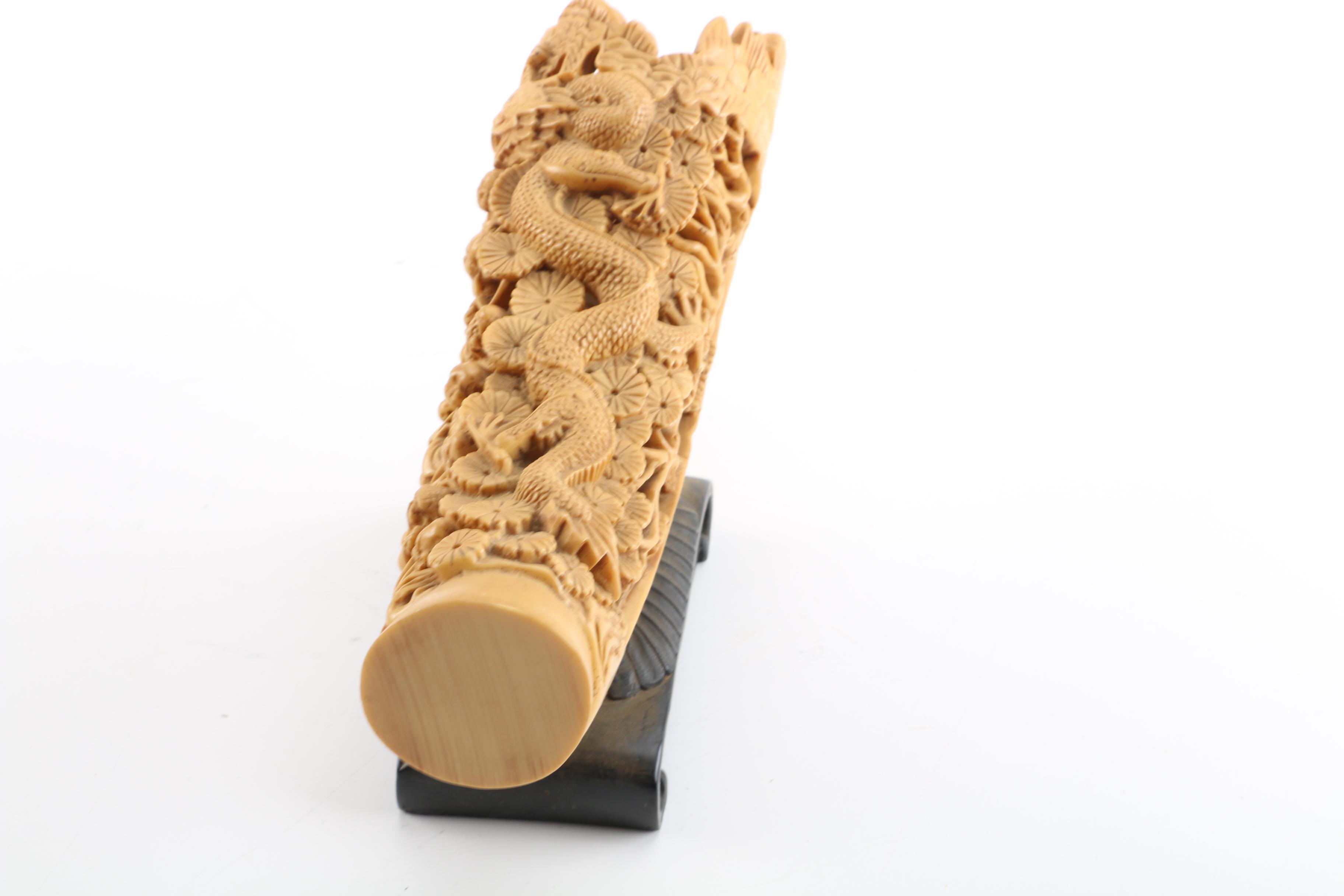 Plastic Reproduction of a Chinese Carved Elephant Tusk