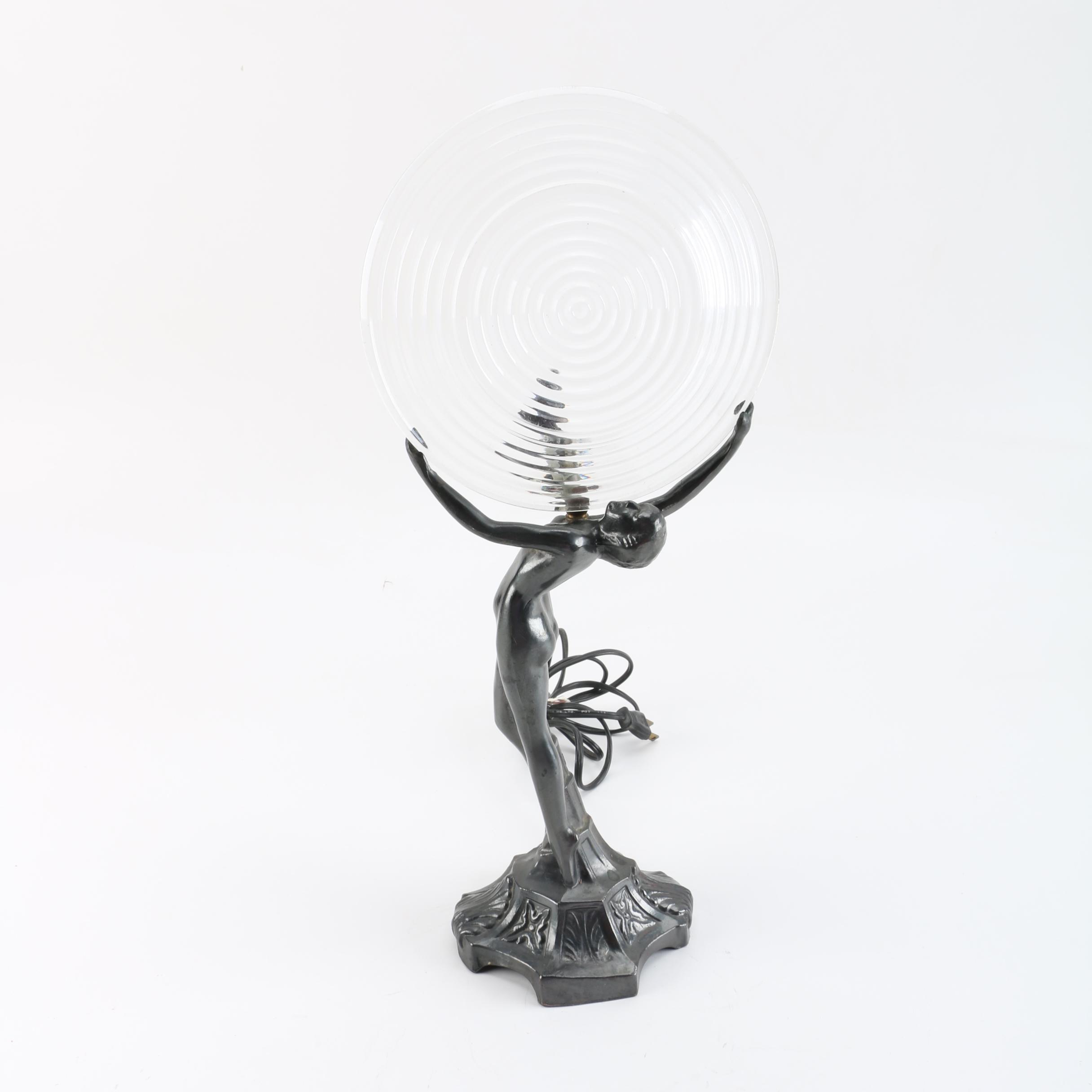 Vintage Art Deco Style Figural Table Lamp
