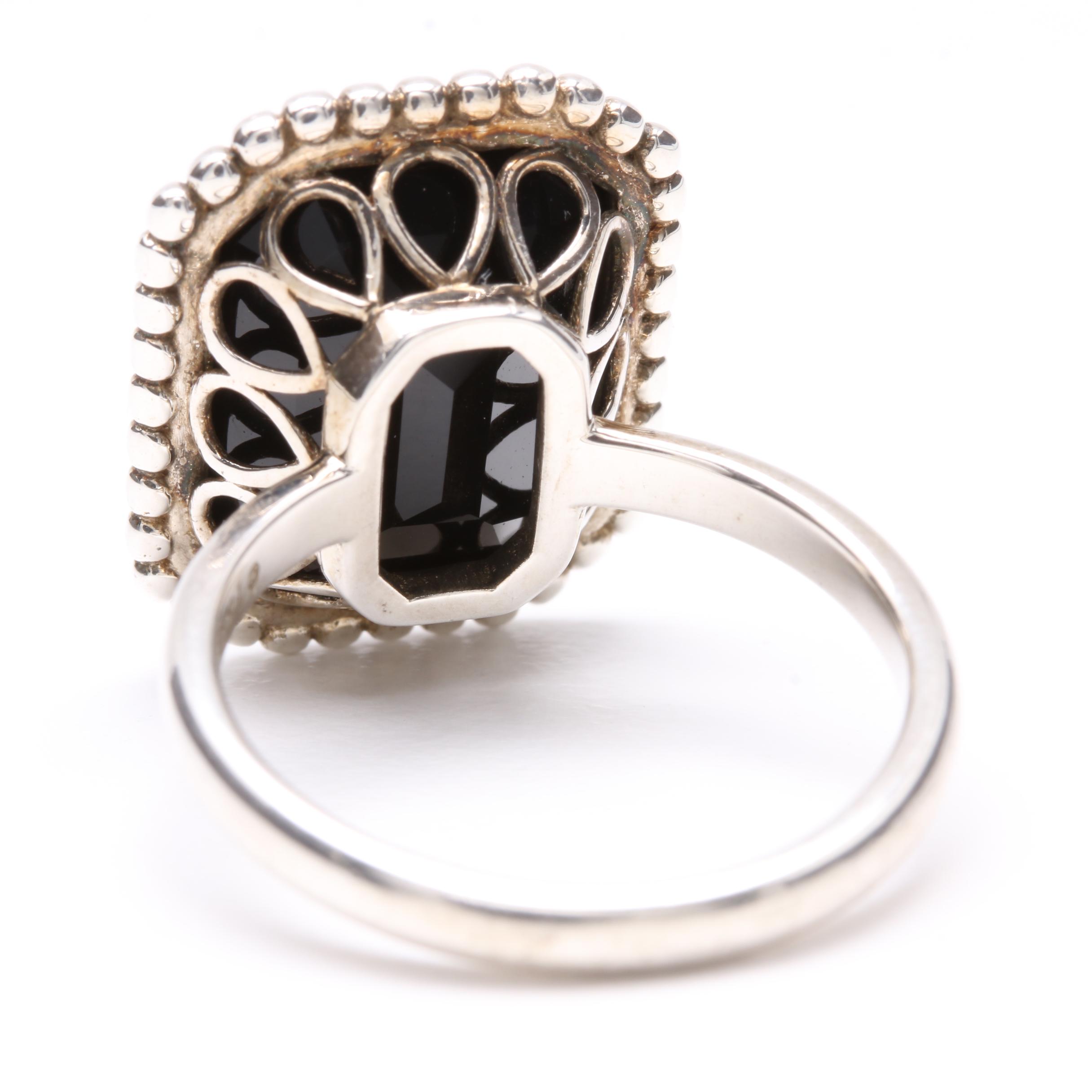 Tiffany & Co. "Ziegfeld Collection" Sterling Silver Black Onyx Ring