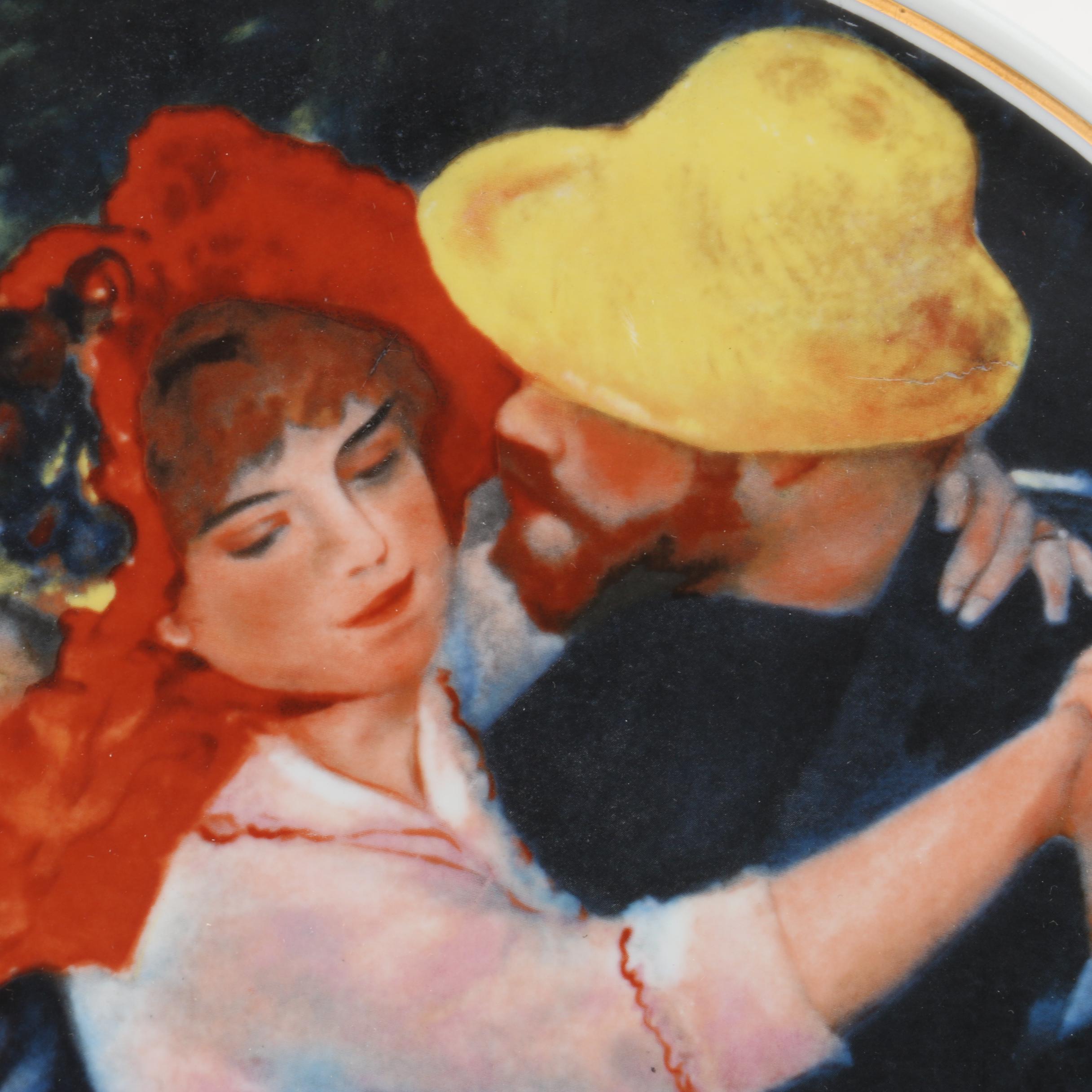 Oceanic Limoges Porcelain Plate "Le Bal à Bougival" After Renoir