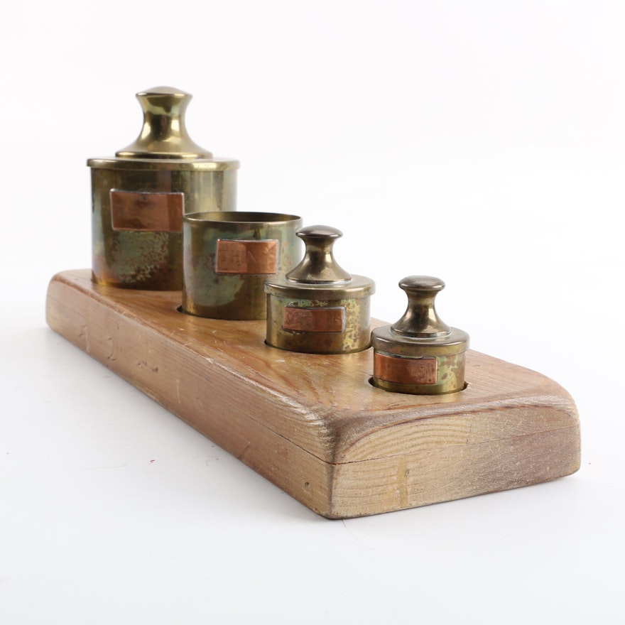 Spanish Brass Canisters in the Style of Vintage Weights