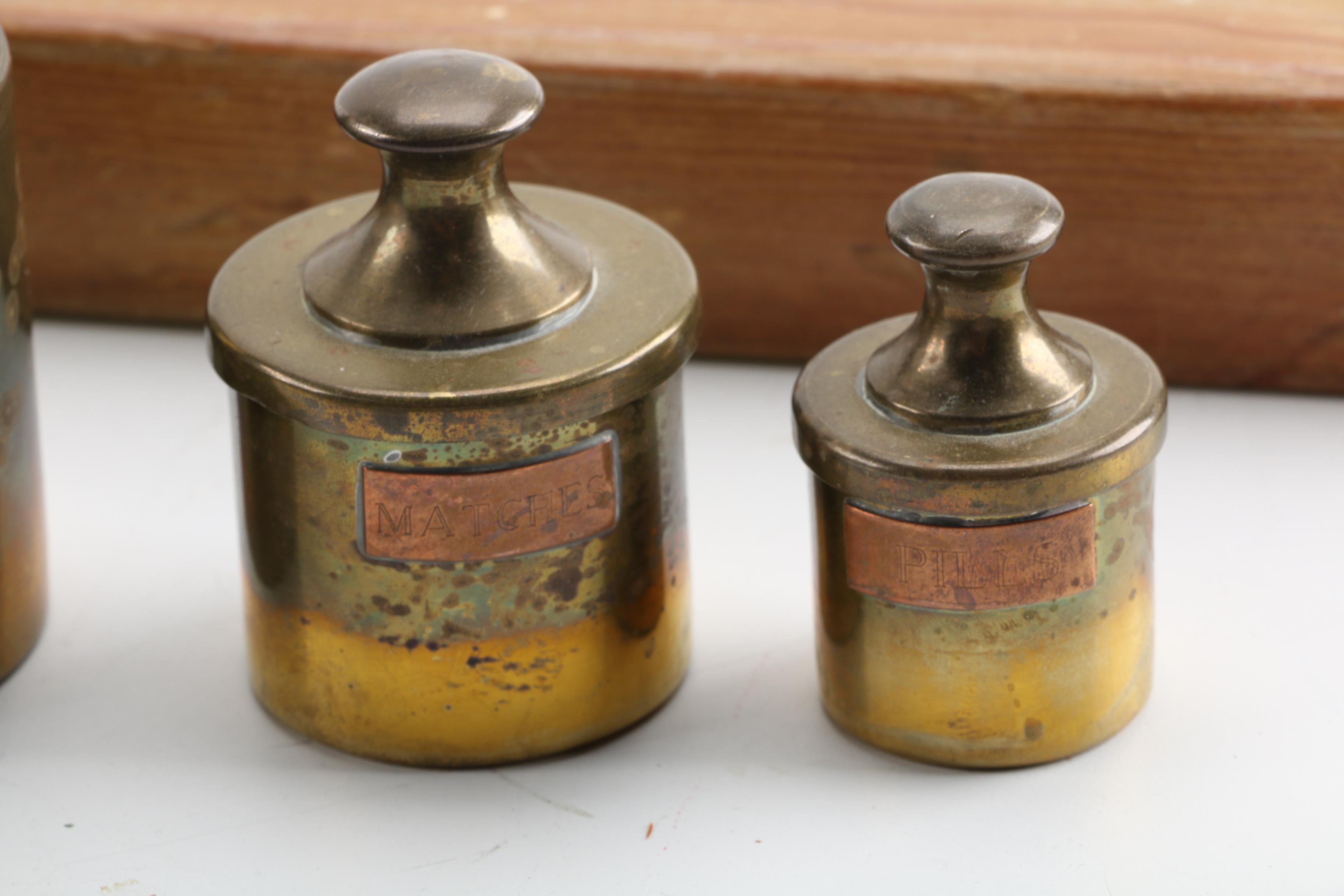Spanish Brass Canisters in the Style of Vintage Weights