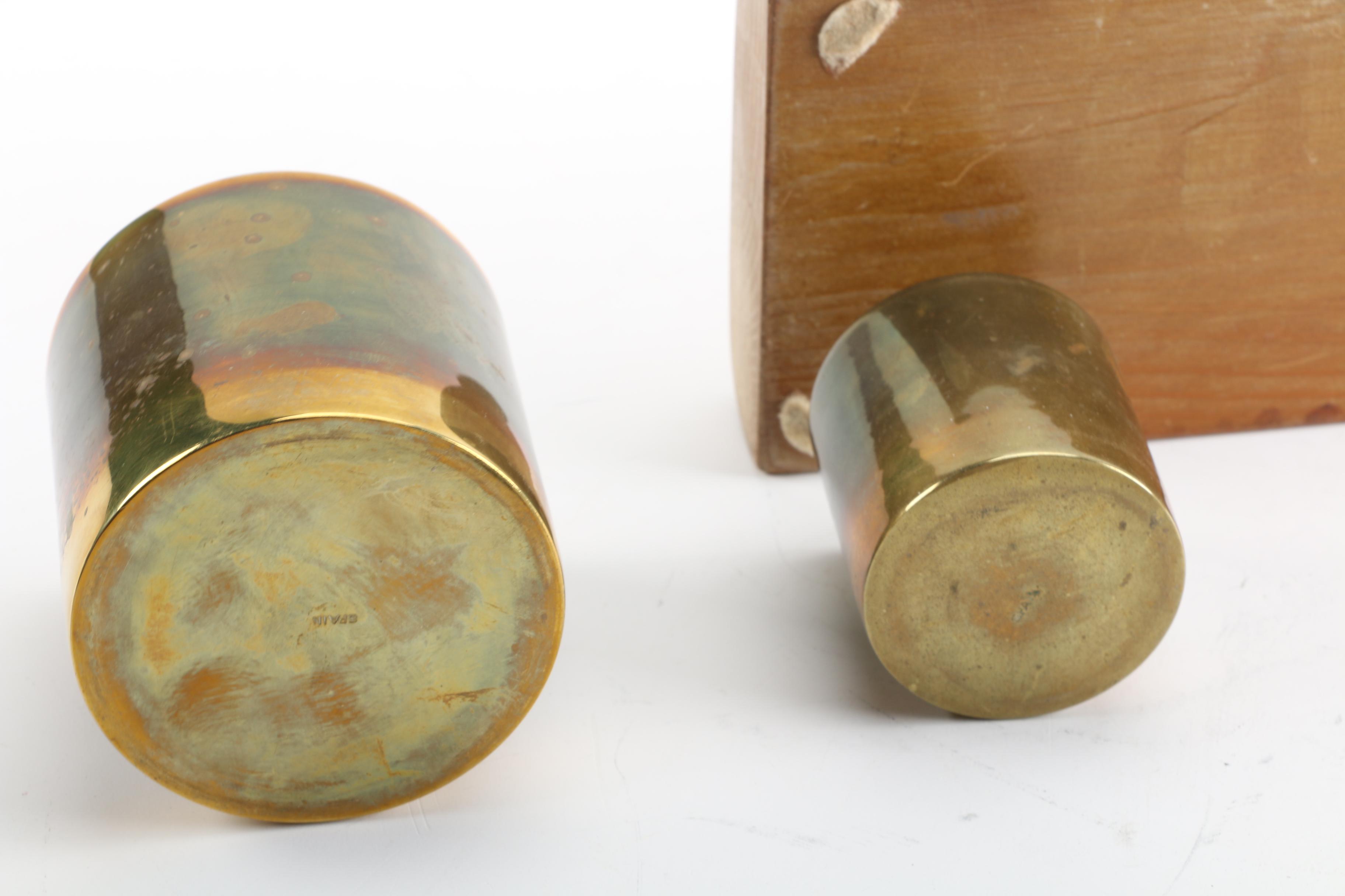 Spanish Brass Canisters in the Style of Vintage Weights