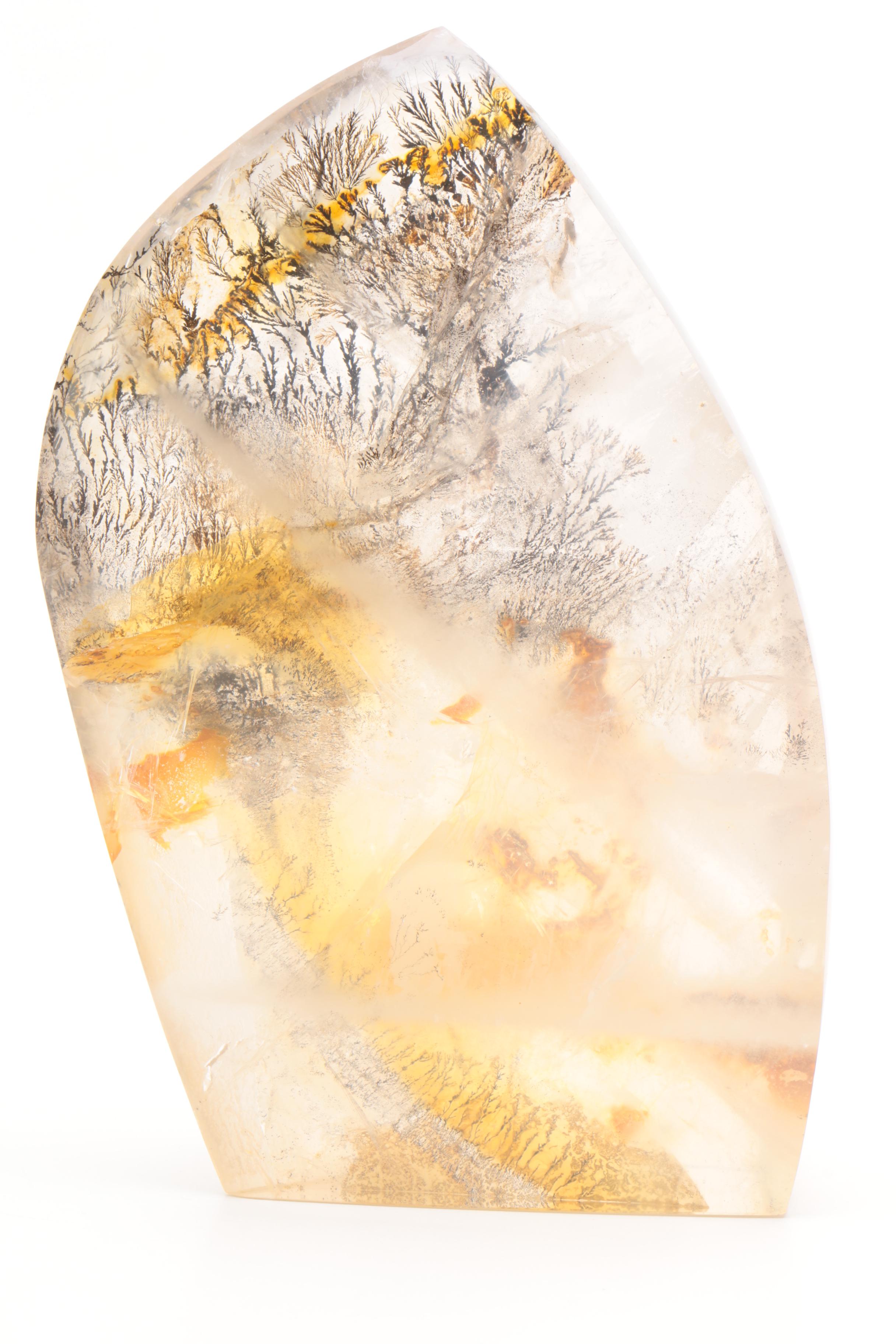 Dyed Agate Geode Bookends and Moss Agate Specimen