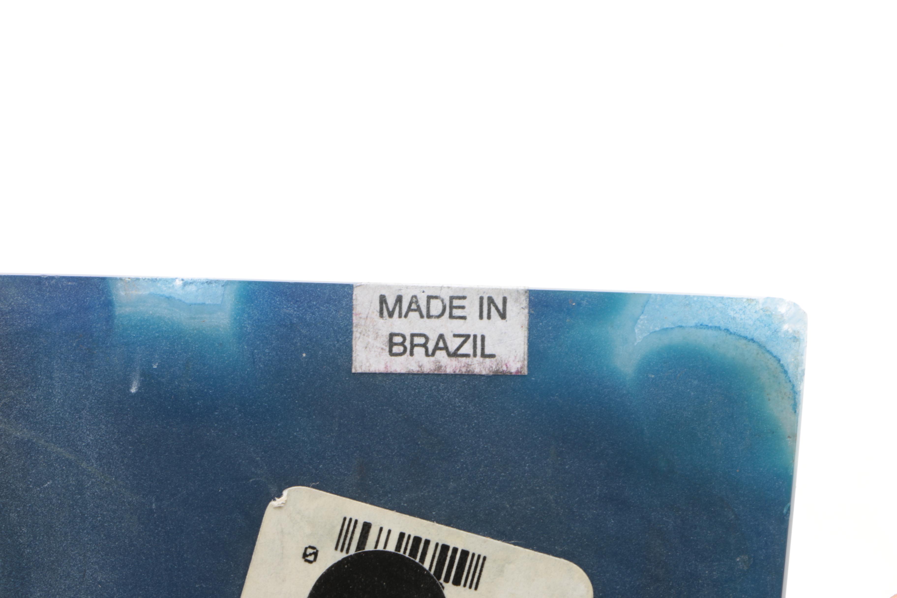 Dyed Agate Geode Bookends and Moss Agate Specimen