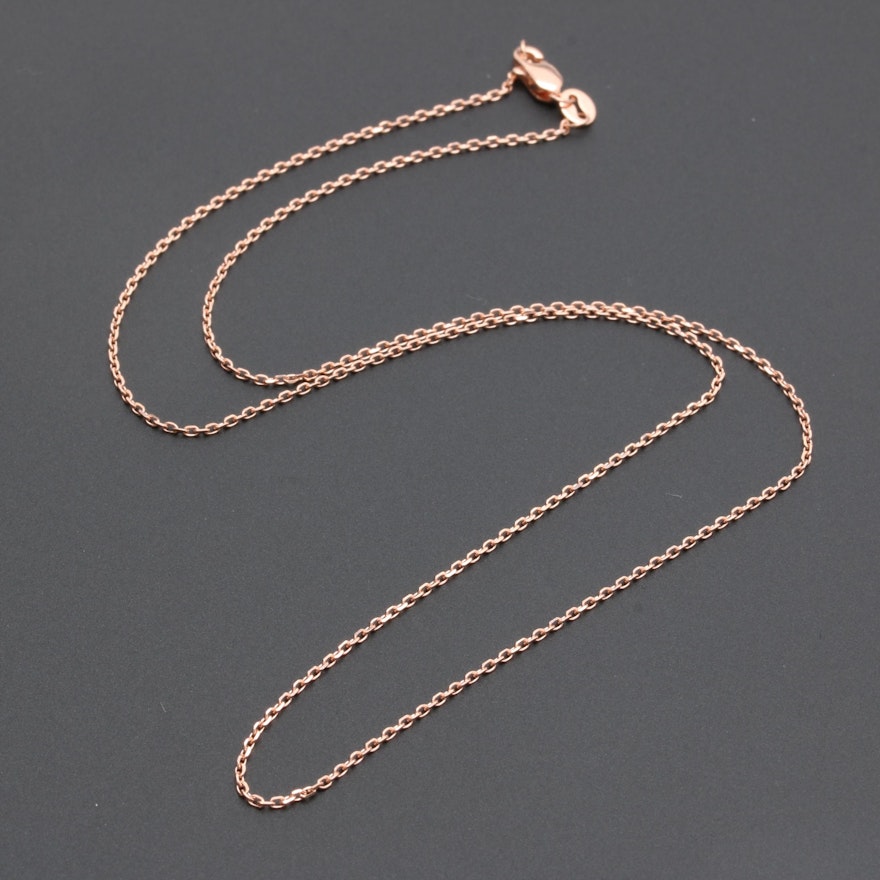 14K Rose Gold Cable Chain Necklace