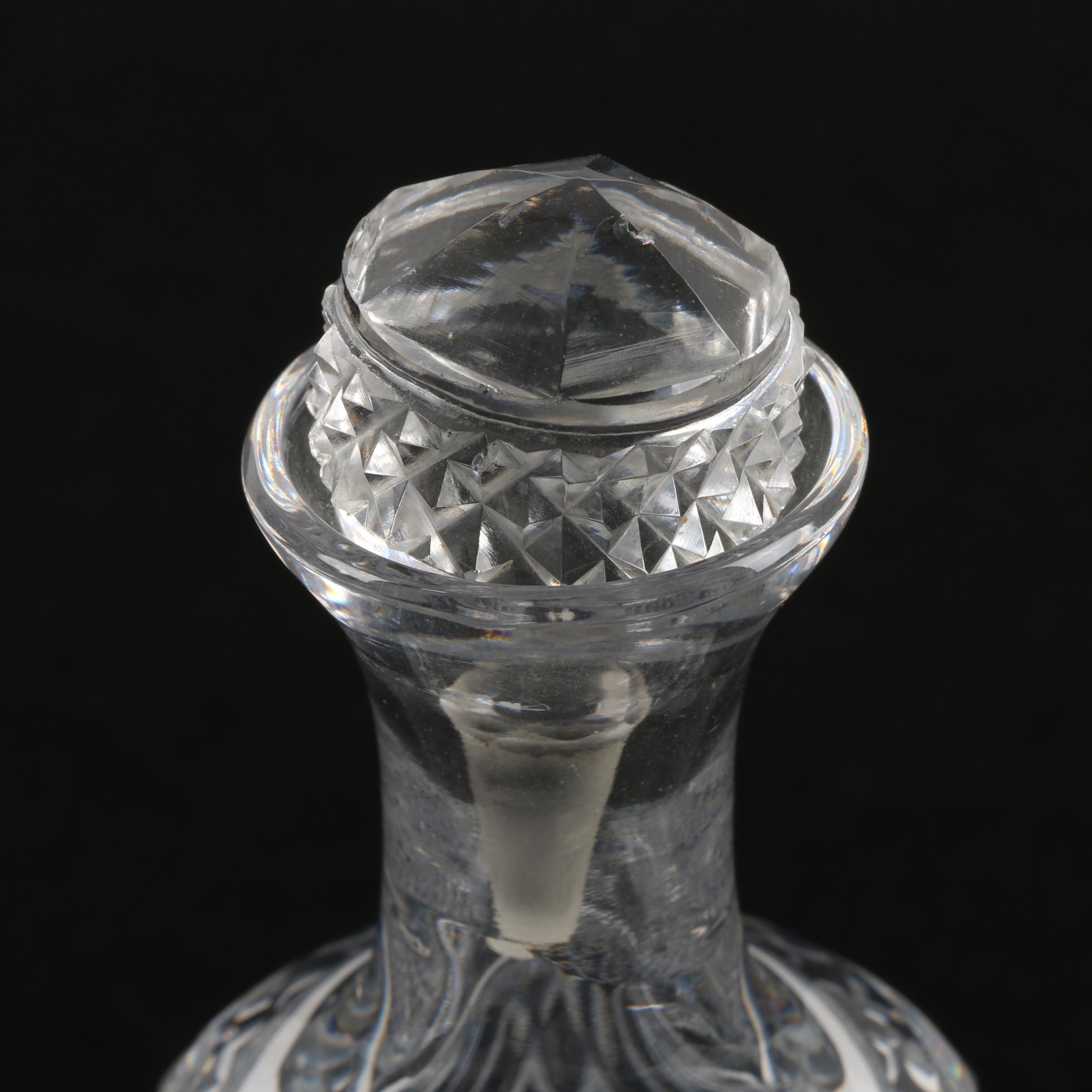 Atlantis Crystal Dresser Bottle with Associated Perfume Stopper