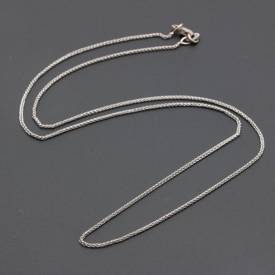 14K White Gold Rope Chain Necklace