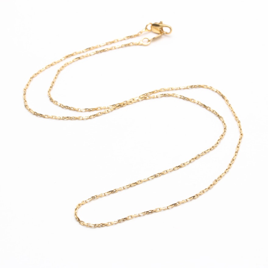 24K Gold Bonded Cable Chain Necklace