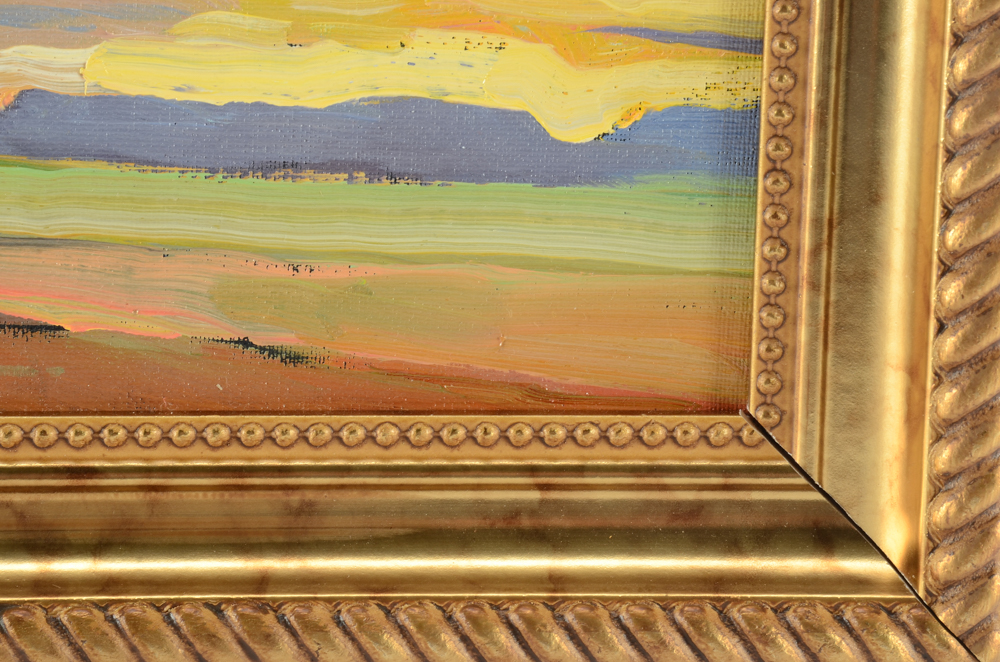 William Hawkins Impressionist Oil on Canvas Board Landscape Painting