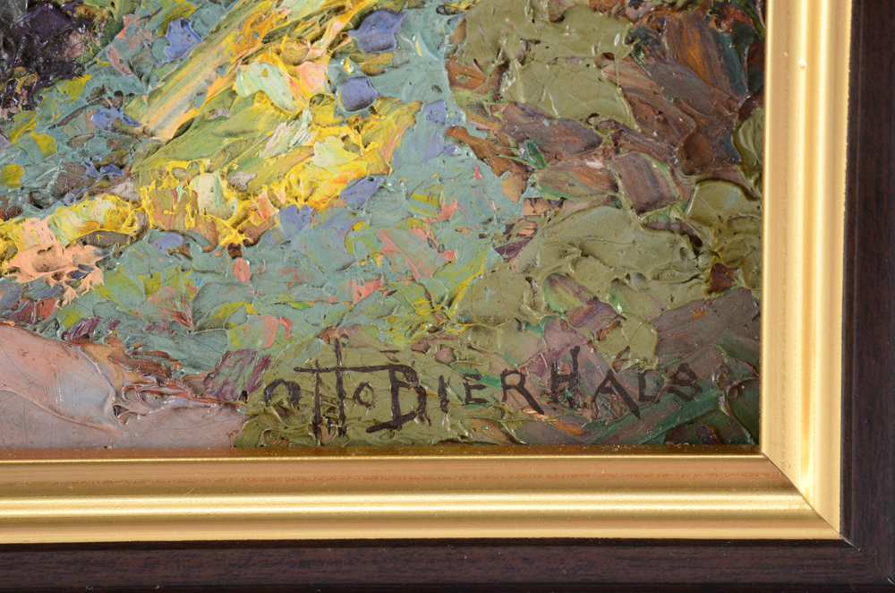 Otto Bierhals Original Oil on Board Impressionist Landscape Painting