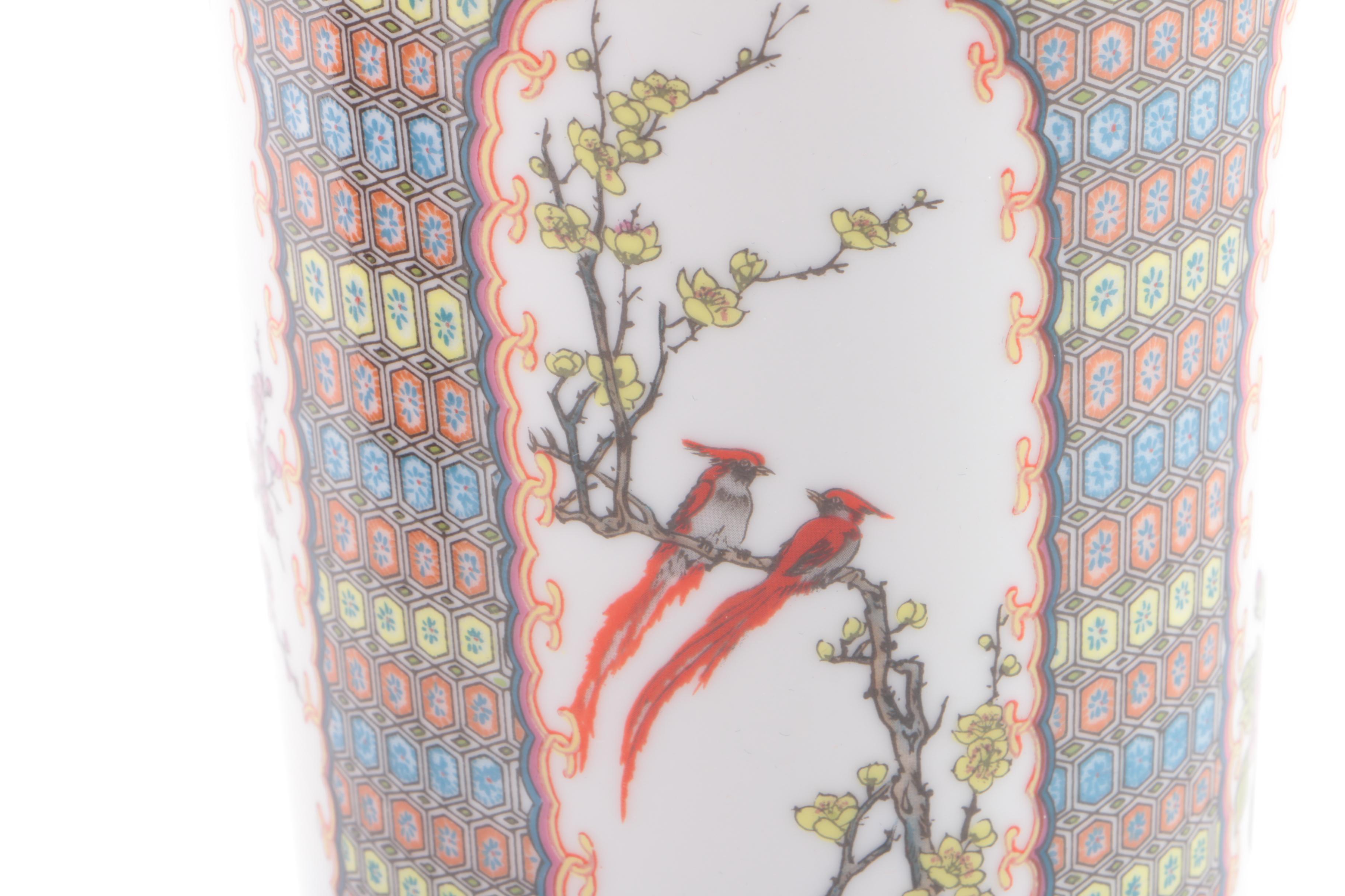 Chinese Porcelain Bud Vase and Decorative Box