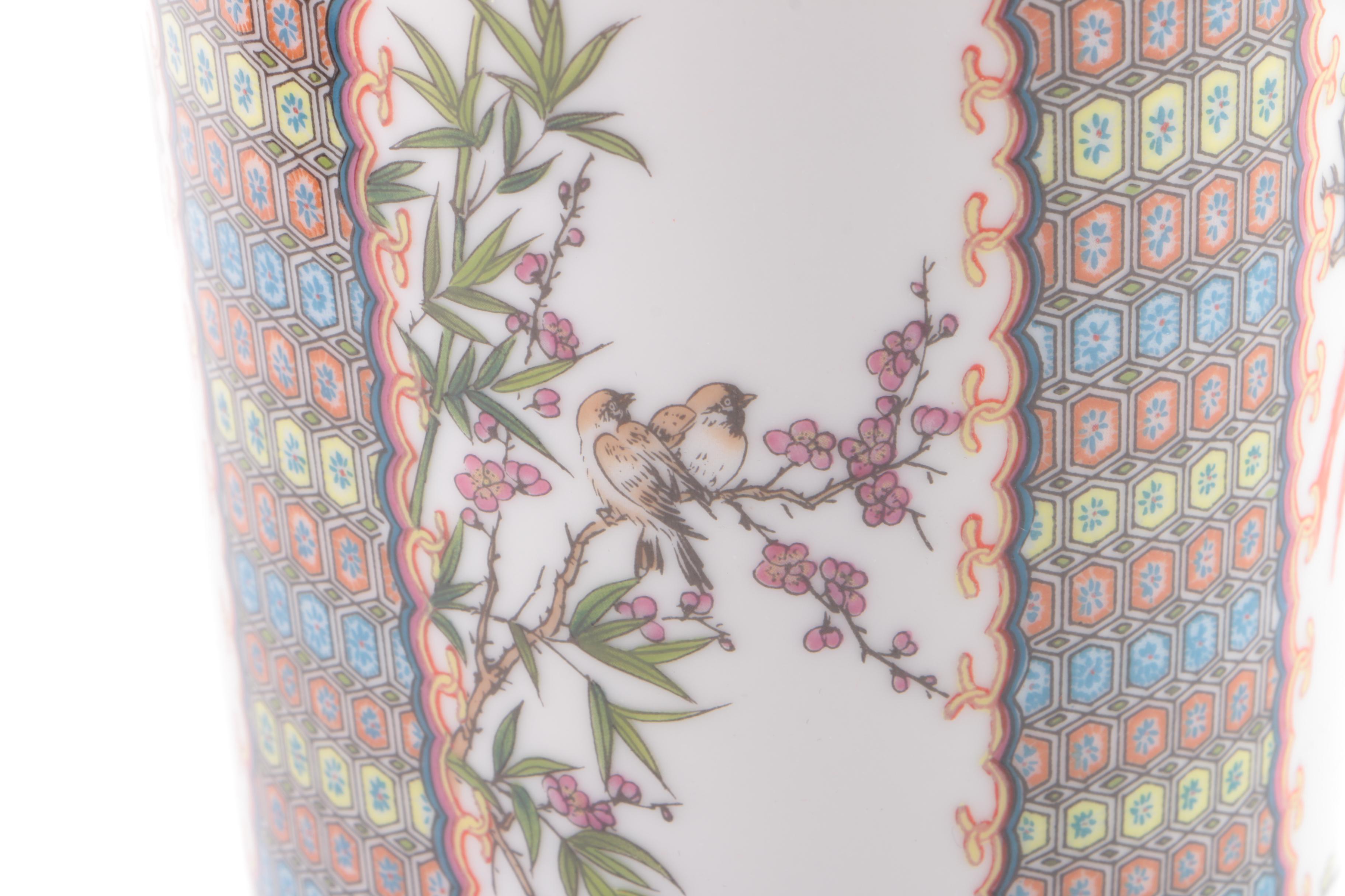 Chinese Porcelain Bud Vase and Decorative Box