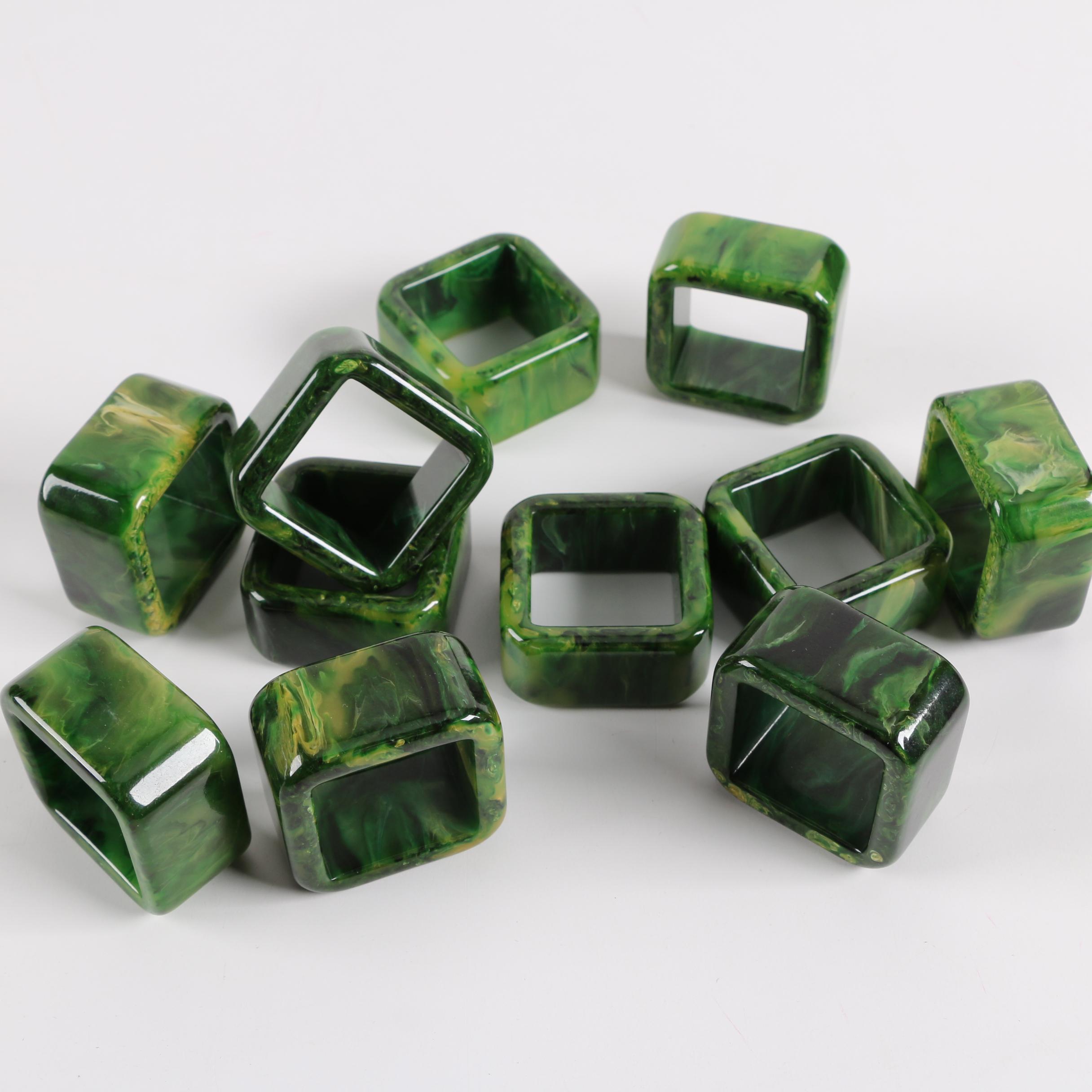 "Creamed Spinach" Bakelite Napkin Rings