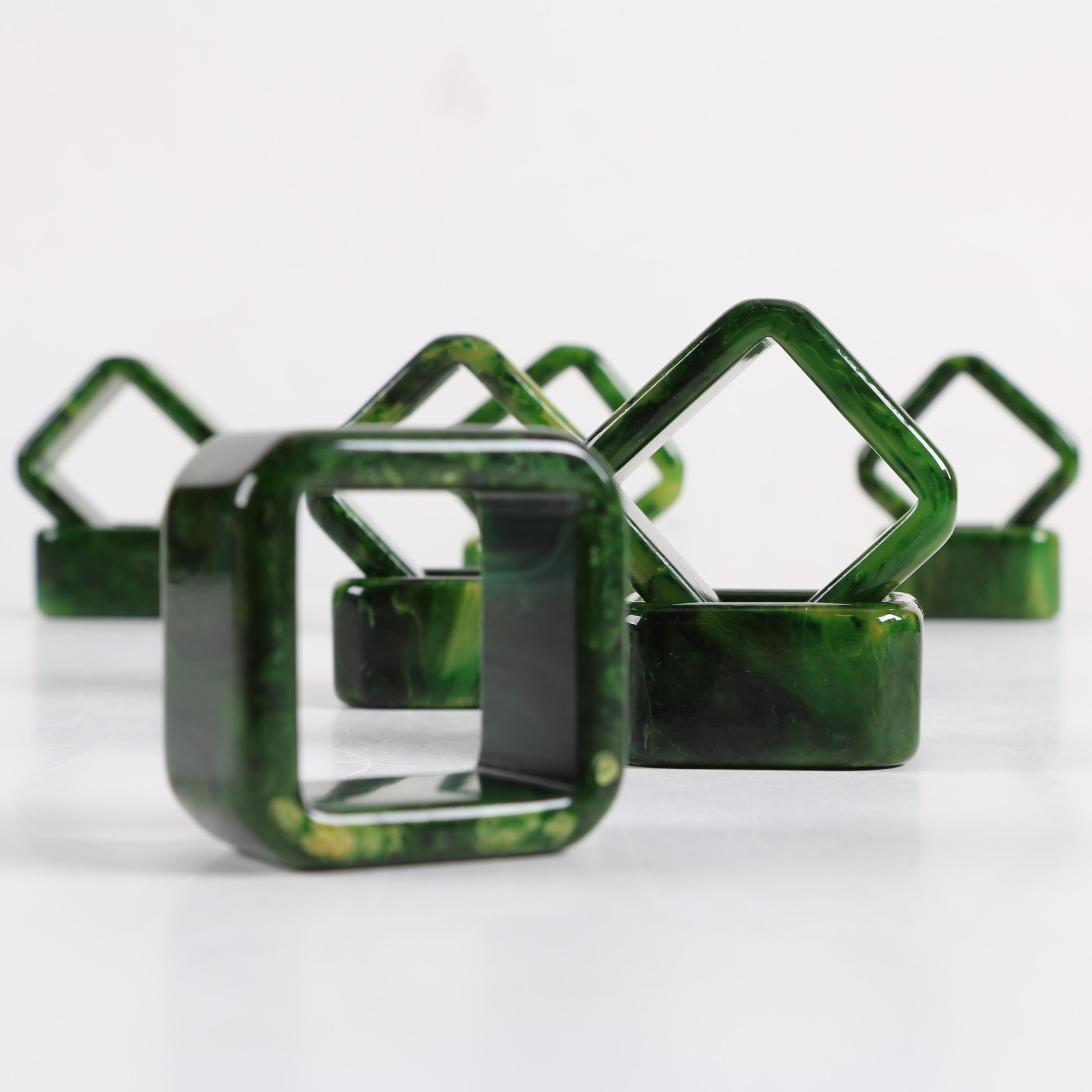 "Creamed Spinach" Bakelite Napkin Rings