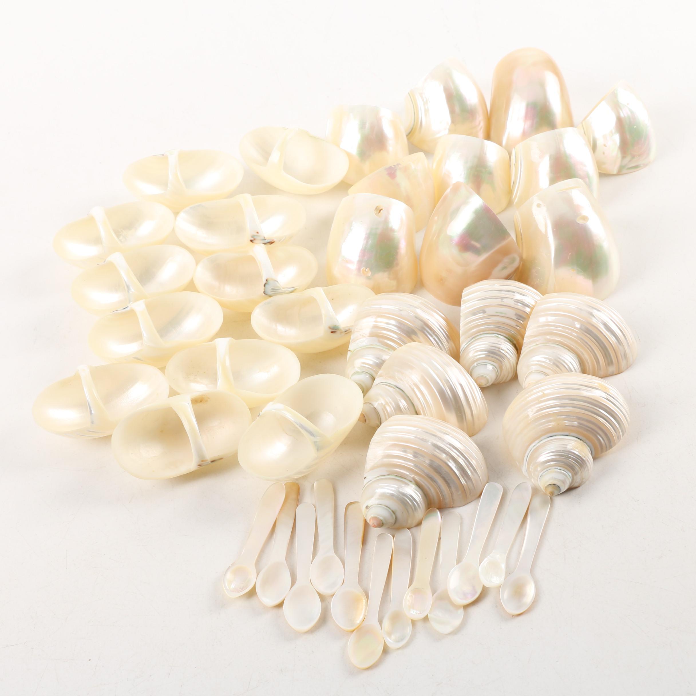 Gastropod Shell Napkin Rings and Salt Cellars