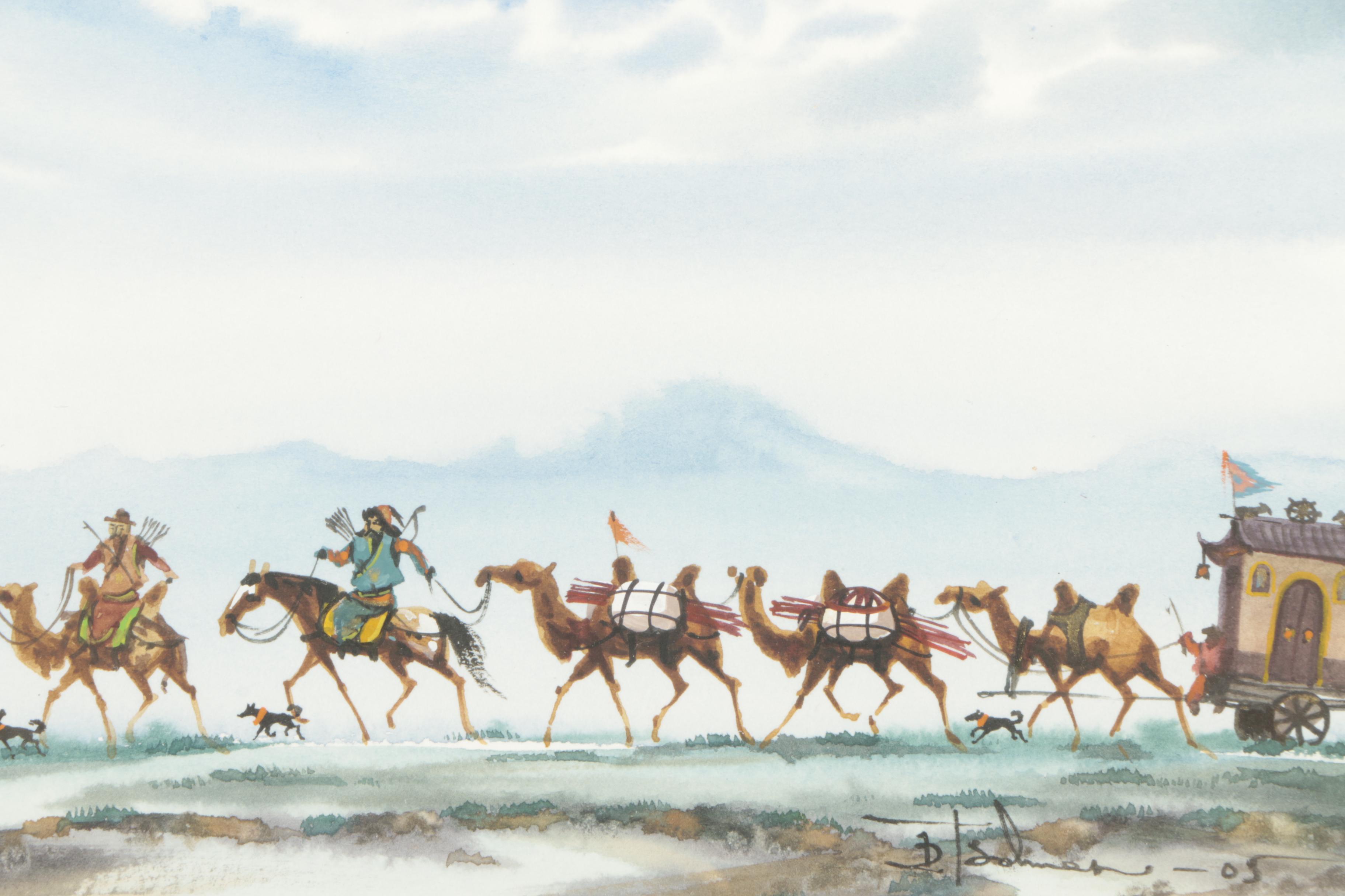 Tsolmon Damba Mongolian Ink and Gouache Paintings