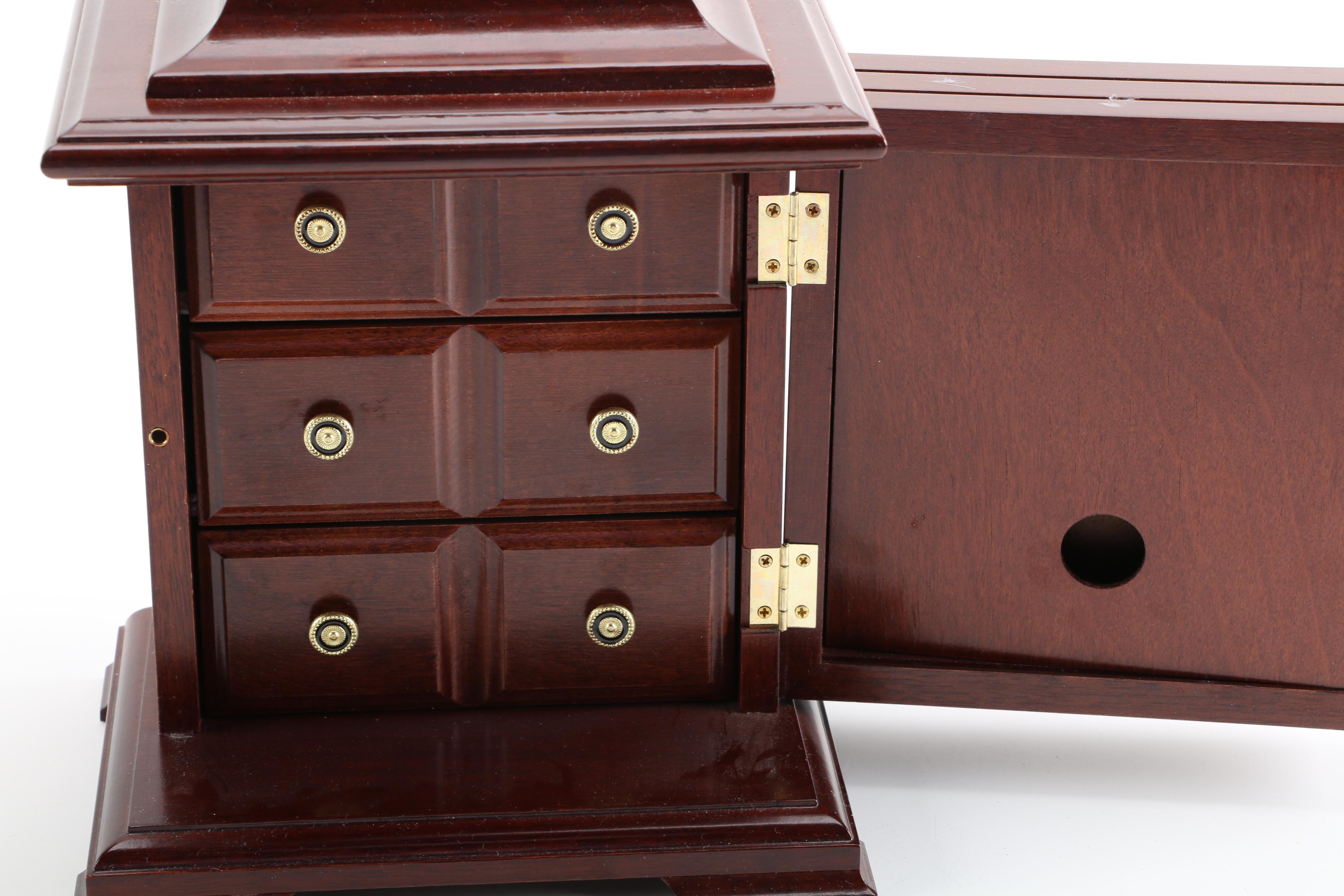 Sligh Carriage Style Mantel Clock with Compartments