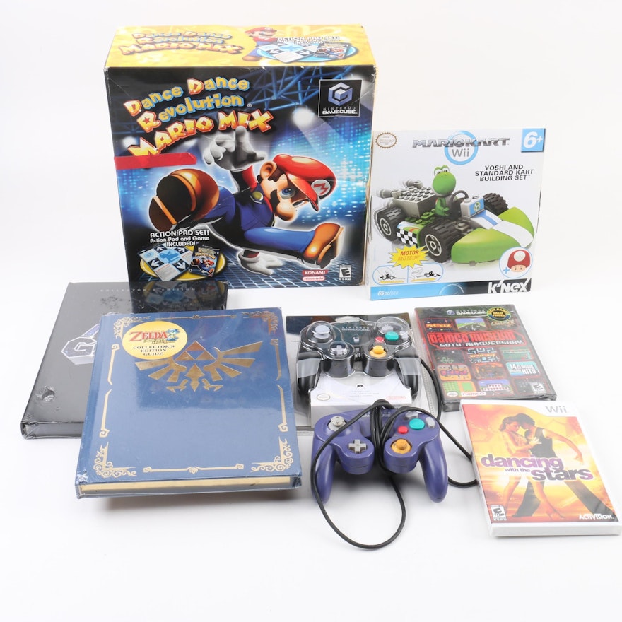 Nintendo GameCube Controllers With Games, Books and Action Pad Set