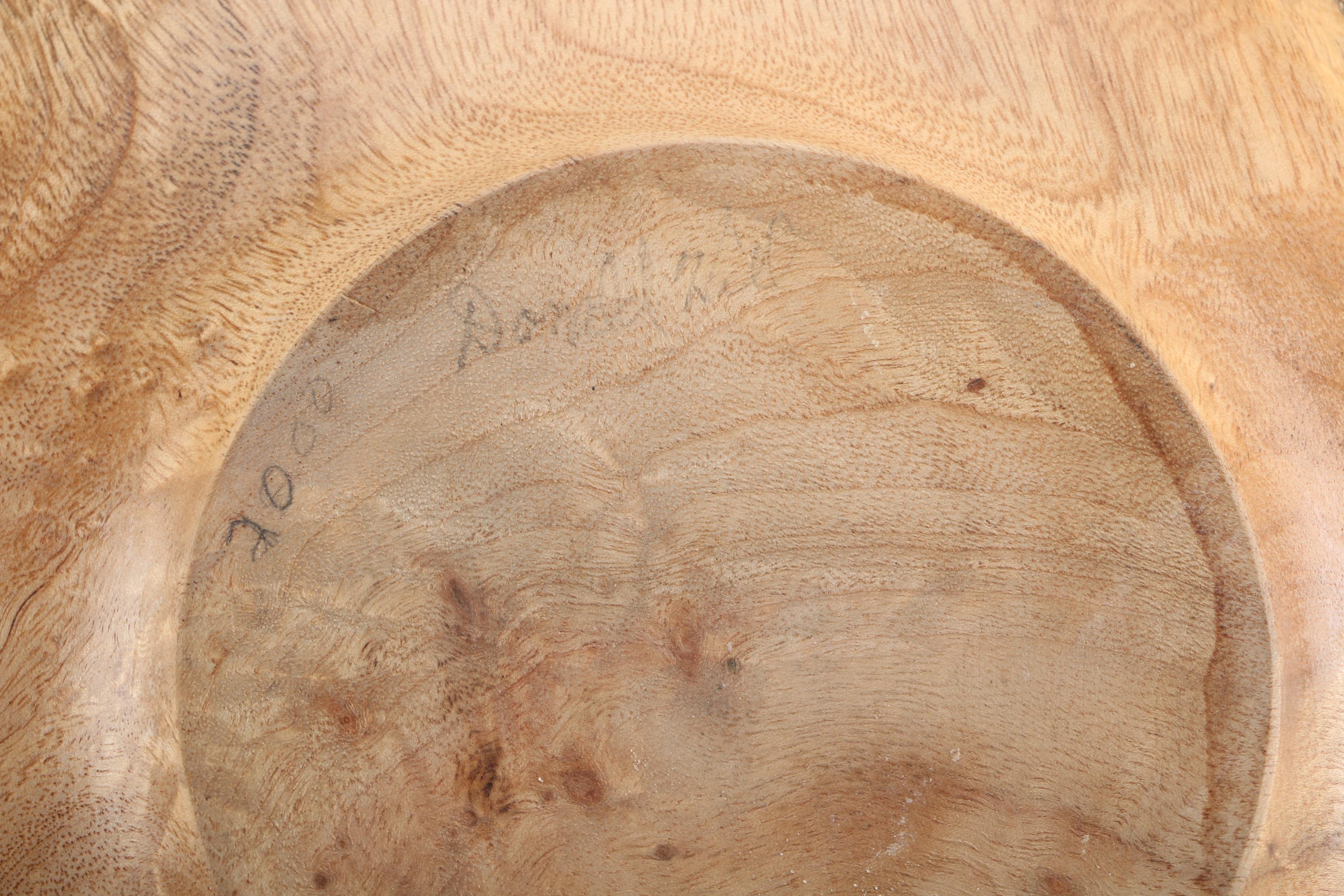 Gordon Keeler Lathe Turned Birdseye Maple Bowl and Signed Hand Carved Bowl