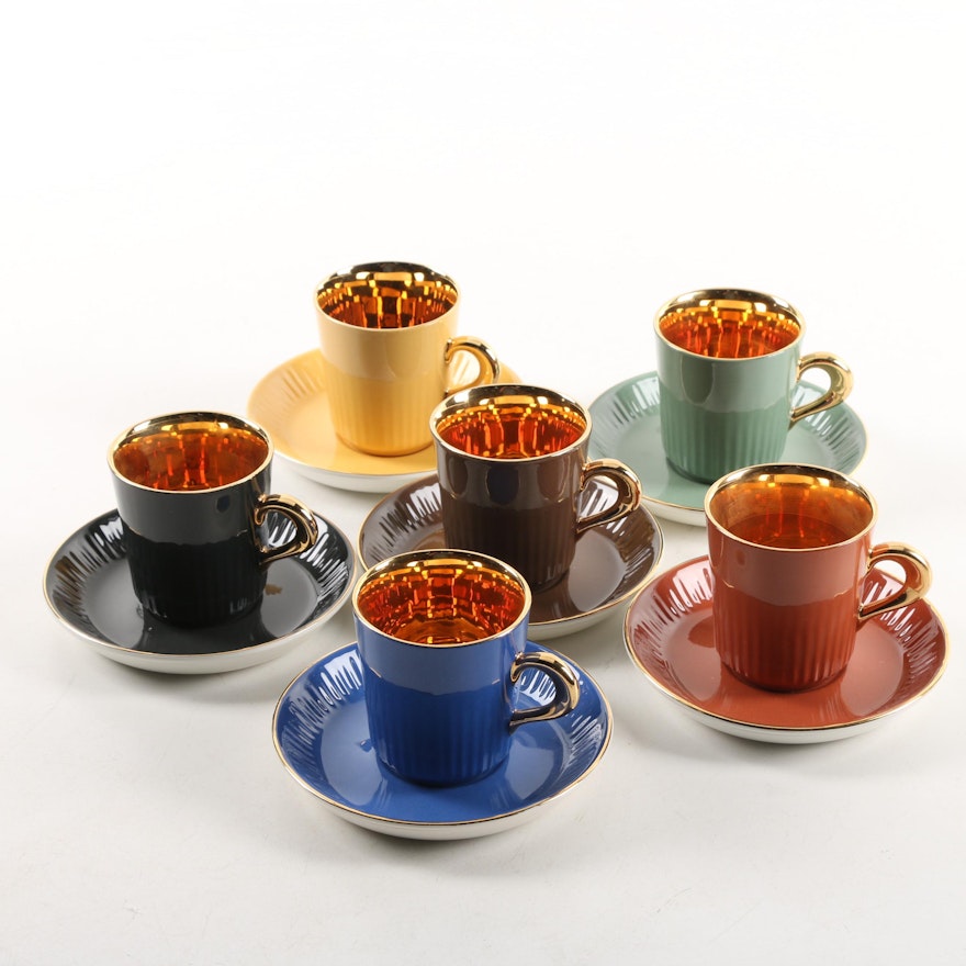 Vintage Figgjo Flint Ceramic Cup and Saucer Sets