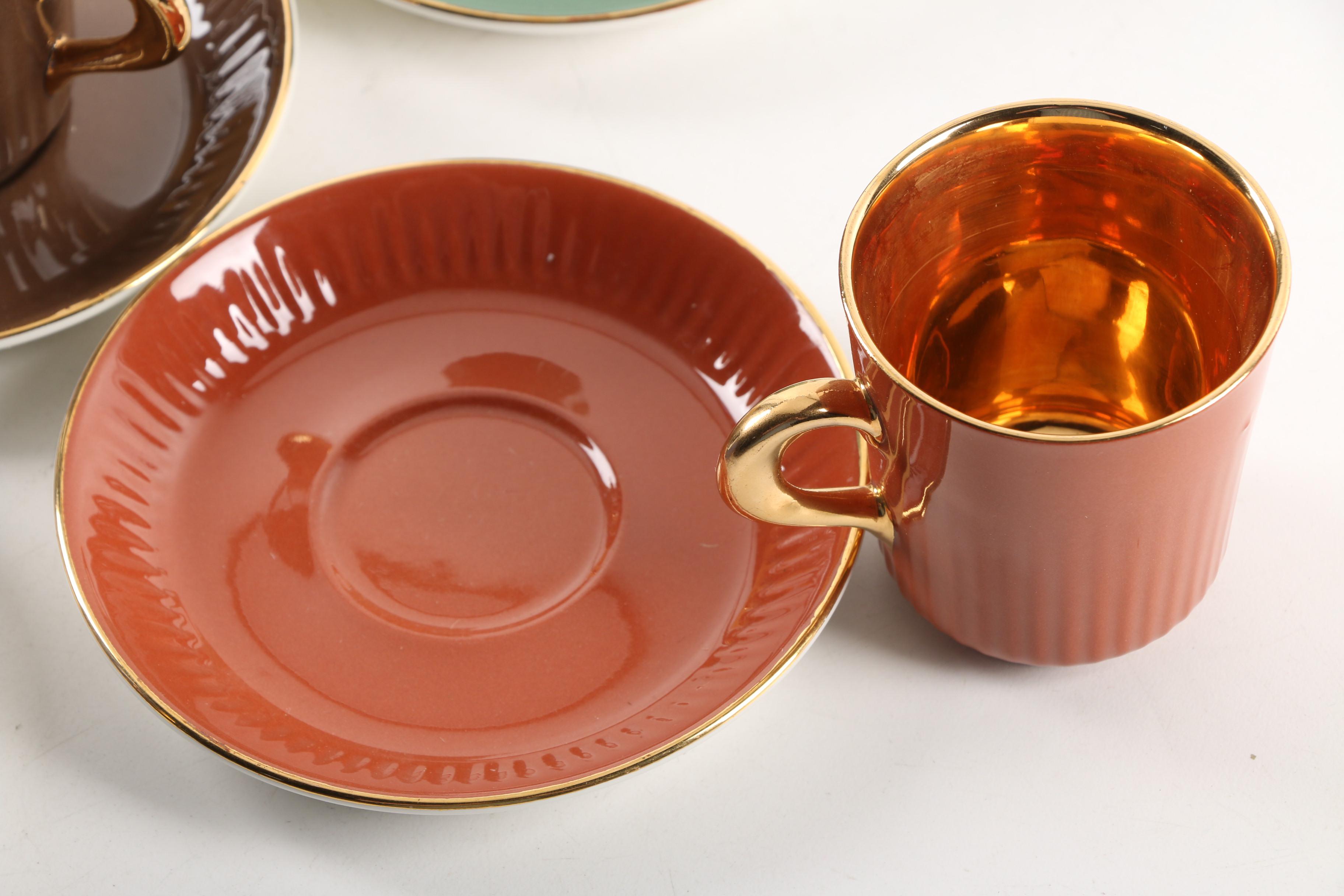 Vintage Figgjo Flint Ceramic Cup and Saucer Sets